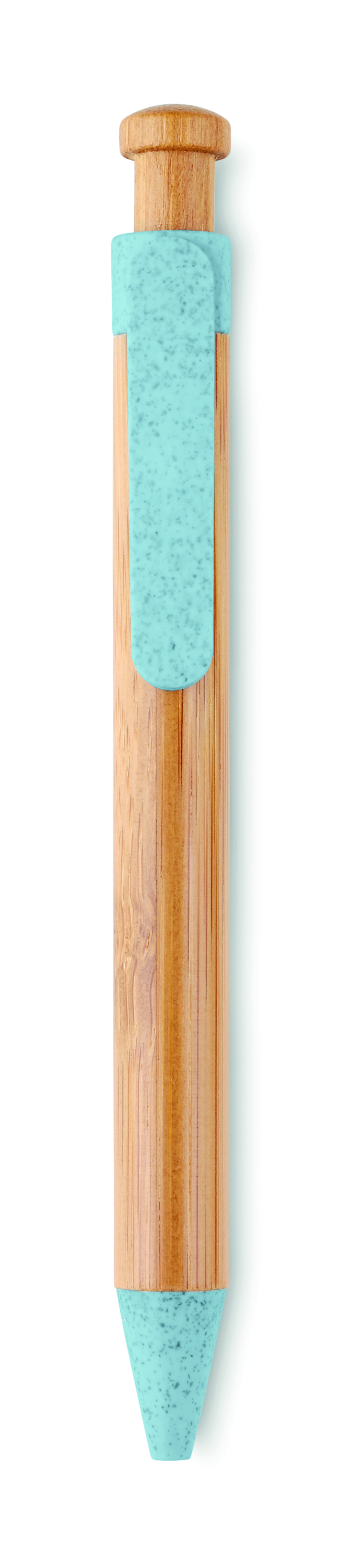 Kugelschreiber, Holz, Holzkörper, Metallclip, Mintgrün