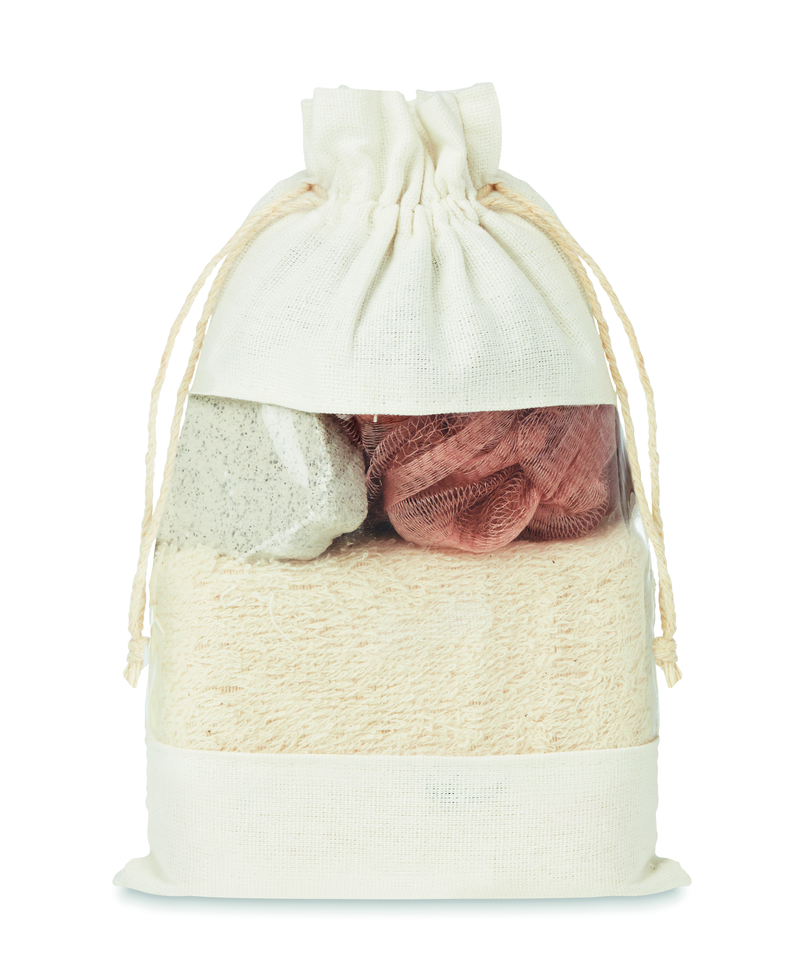 Badeset, Pflegeset, Waschschwamm, Seifenschaum, Netztasche