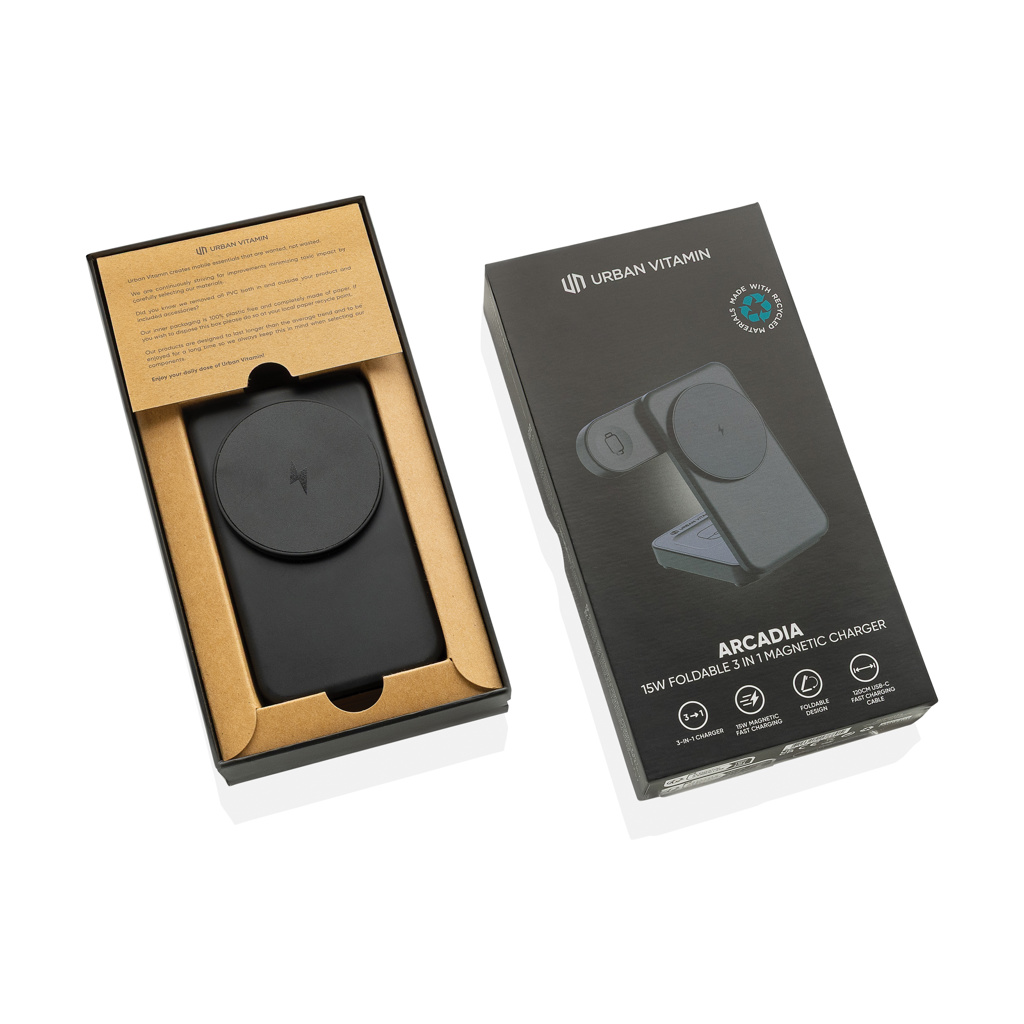 Adapter, Elektronik, Telefon, Handy, magnetischer Ladegerät, kabelloses Ladegerät, handyzubehör, schwarz, verpackung, magnetic charger, drahtloser ladegerät, handyständer, faltbar, schwarz