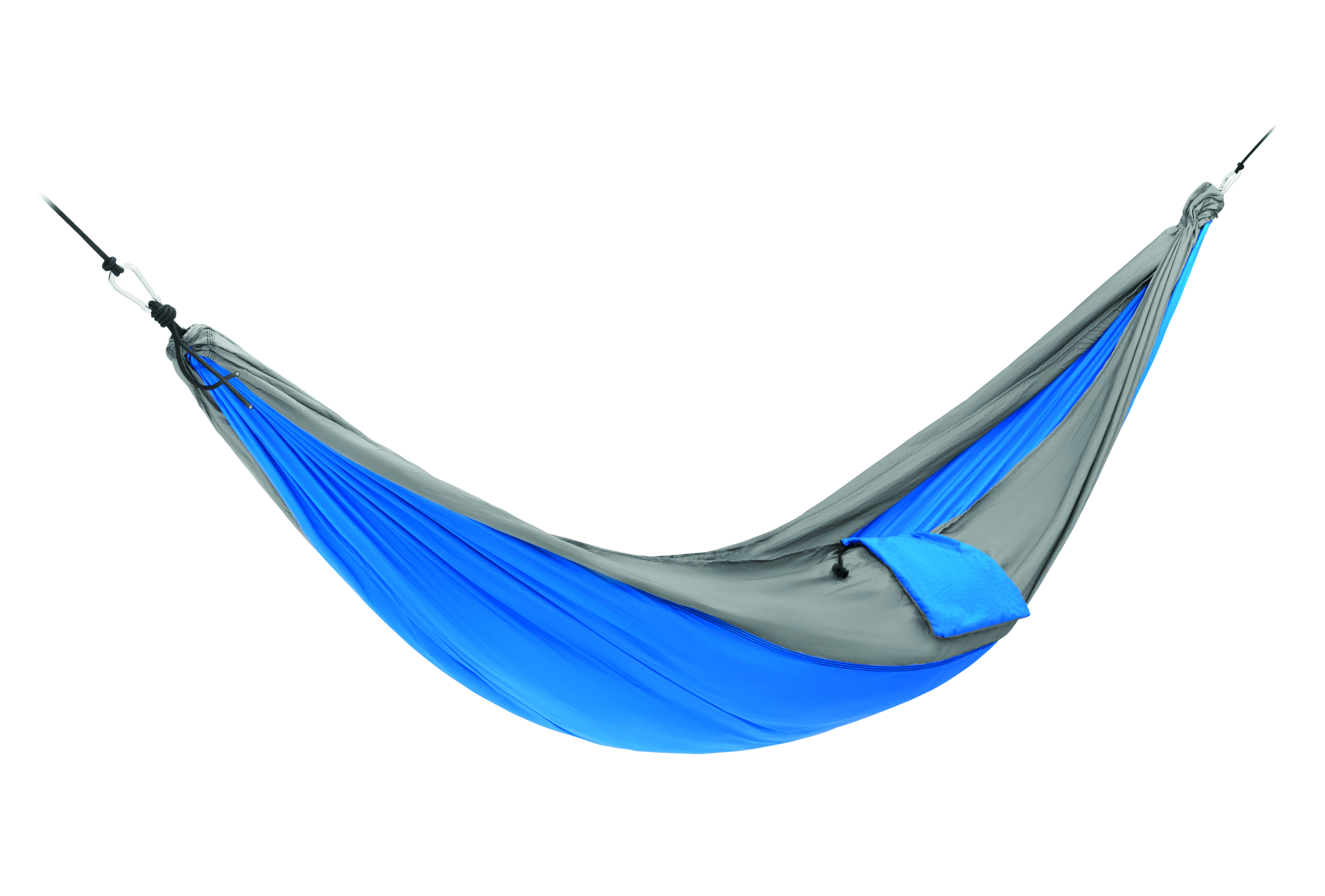 Hängematte, Nylon, Blau, Graues Oberteil, Aufhängung