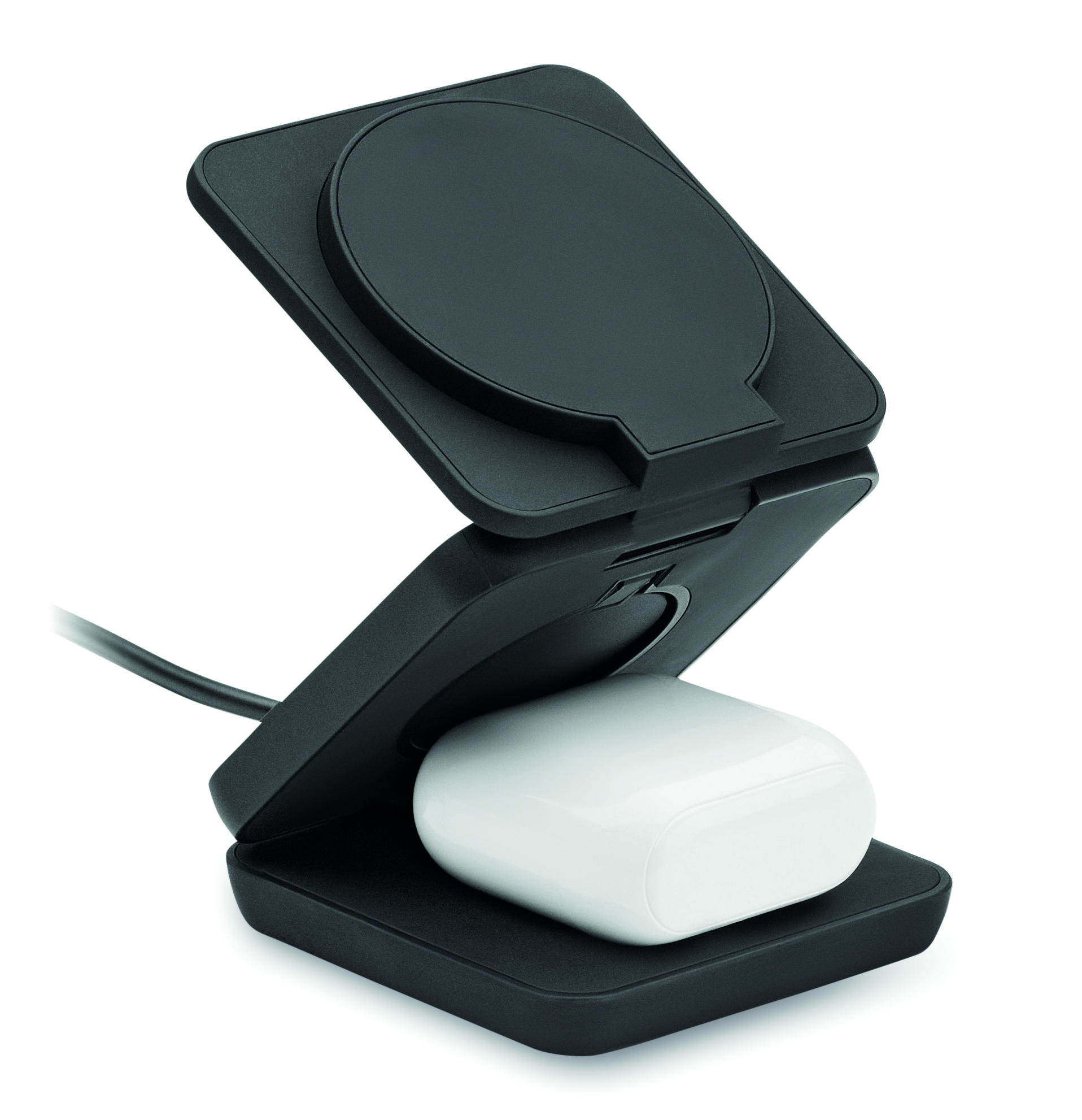 Halterung, Ladecase, AirPods, Schutzhülle, Ladegerät,  drahtloser ladegerät, ladehülle, kopfhörer hülle, schwarz stand, USB-C ladegerät, Halterung, Ladecase, Kopfhörer-Etui, USB-C-Ladecase, Schwarz