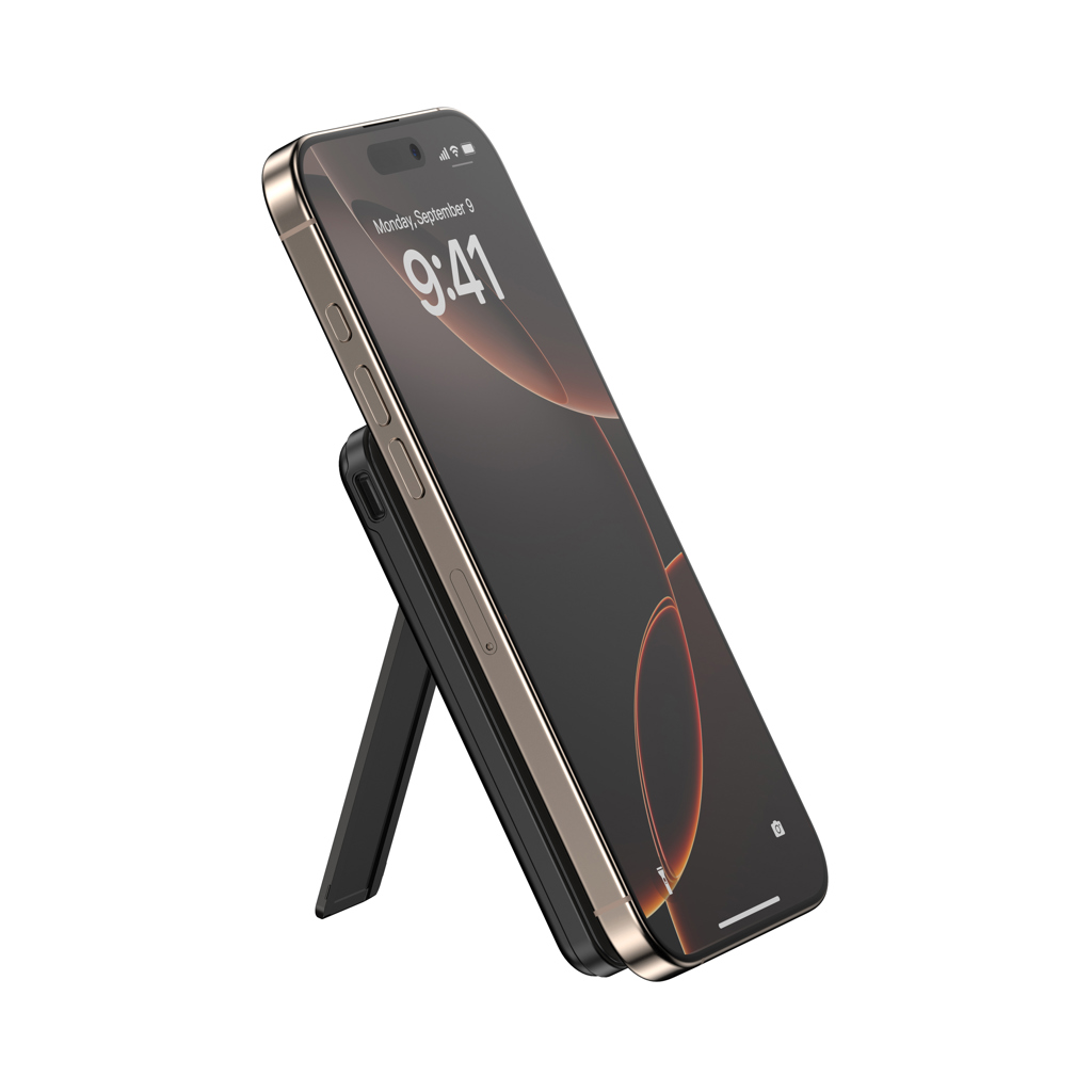 Elektronik, Handy, Telefon, Smartphone, MagSafe-Halterung, Rückseite Glas, Akkustand, Standschutz, smartphone, iPhone, Ständer, Kickstand, Kabelloses Laden, smartphone, iPhone, gold, kabellos laden, ständer