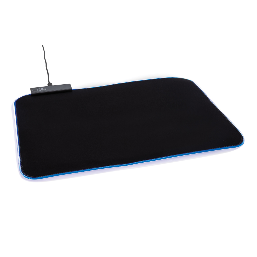 Matte, Mauspad, mauspad, gaming, usb, unterlage, blaue kante, gaming mat, Mousepad, rgb edge, schwarze Fläche, USB-Verkabelt, mauspads, gaming, schwarz, LED-beleuchtet, unterlage