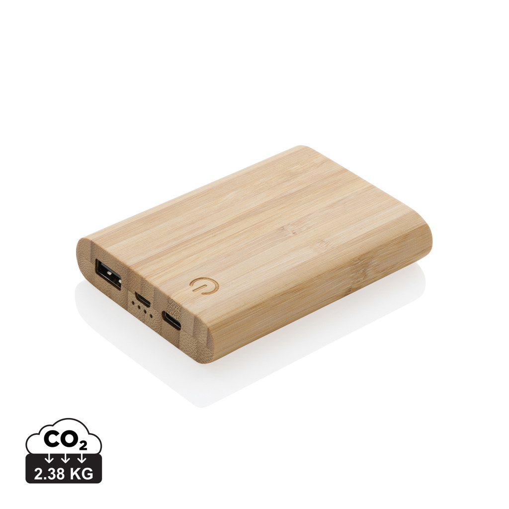 Adapter, Elektronik, Hardware, Holz, Powerbank, Bambus, USB, Kompakt, Holz, Powerbank, USB-C, Mit Wireless, 2.38 kg, Bambus-Powerbank, USB-C-Anschluss, USB-A-Anschluss, Holzgehäuse, CO2-Logo 2,38 kg