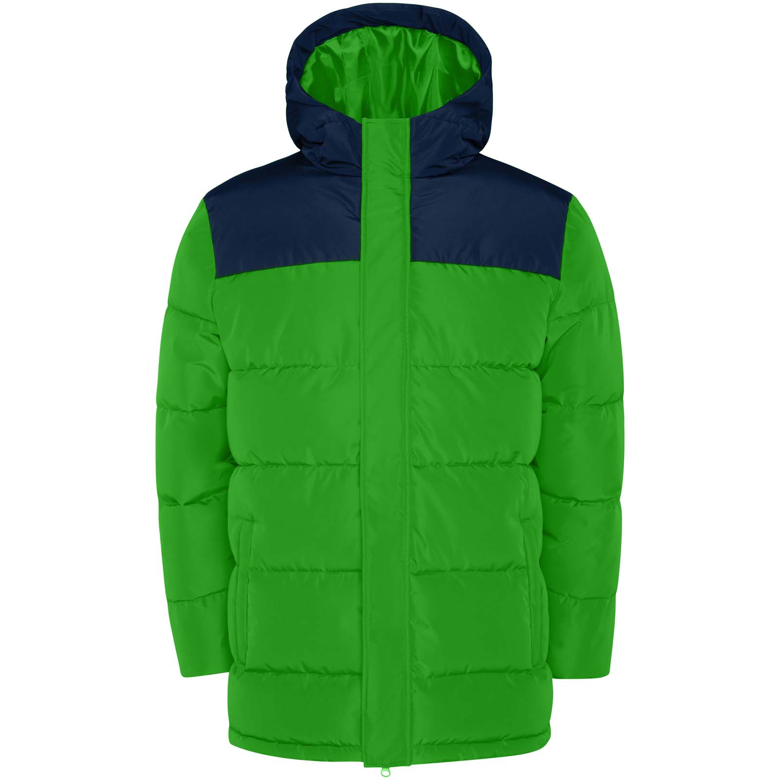 winterjacke, puffer, daunenjacke, kapuze, grün, Winterjacke, Puffer, Daunenjacke, Kapuze, Farbblock, jacke, puffer, grün, dunkelblau-akzent, kapuze, Pufferjacke, Daunenjacke, Kapuzenjacke, grün, blauer Schulterbereich