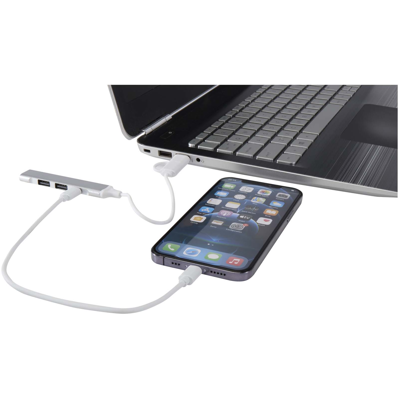USB-Adapter, Multiport, Laptopen-Verbindung, Smartphone-Laden, Type-C-Hub
