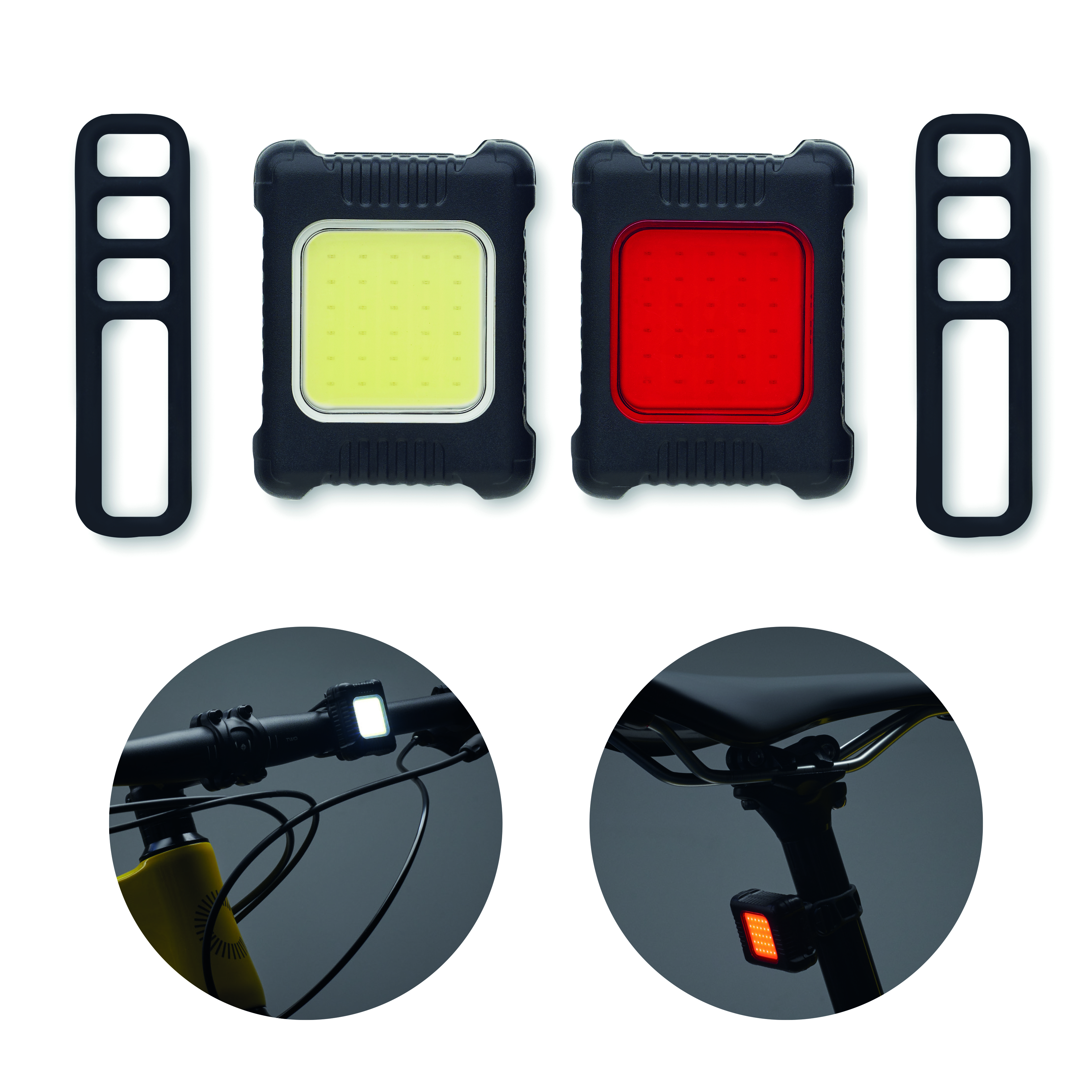LED, Licht, Fahrradlicht, Vorne/Hinten Licht, Wiederaufladbar, LED-Frontlicht, Fahrradlicht, Akkubeleuchte, Rücklicht, Klemmhalterung, LED-Licht, Radfahrenlicht, Batterie, Rotlicht, Frontlicht