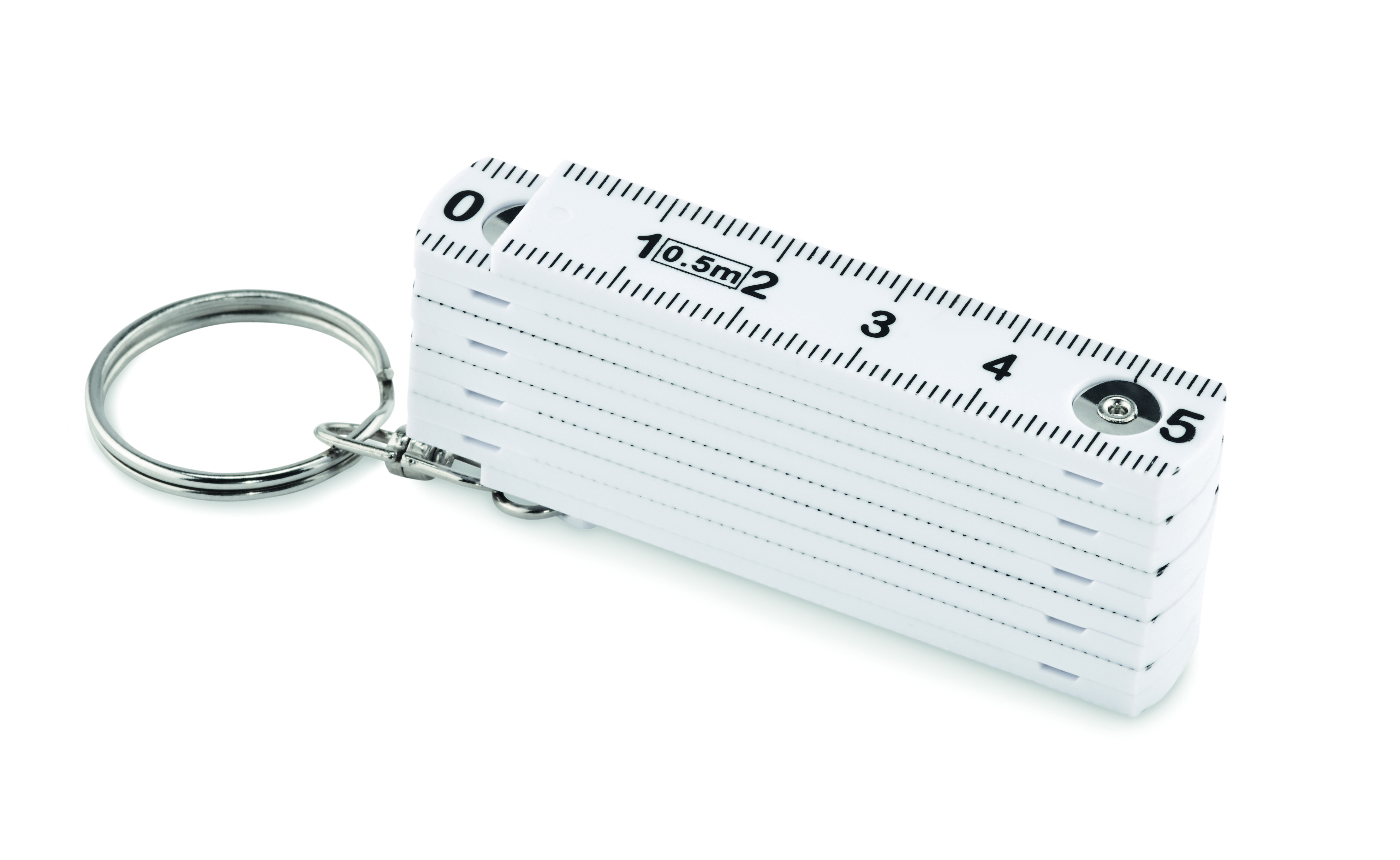 messer, faltbar, maßband, messwerkzeug, schlüsselanhänger, messerband, maßband, klebemessband, stahlring, miniaturmaßband, Messlatte, Klappmaßstab, weißer Kunststoff, Schlüsselanhänger, Skalenlineal