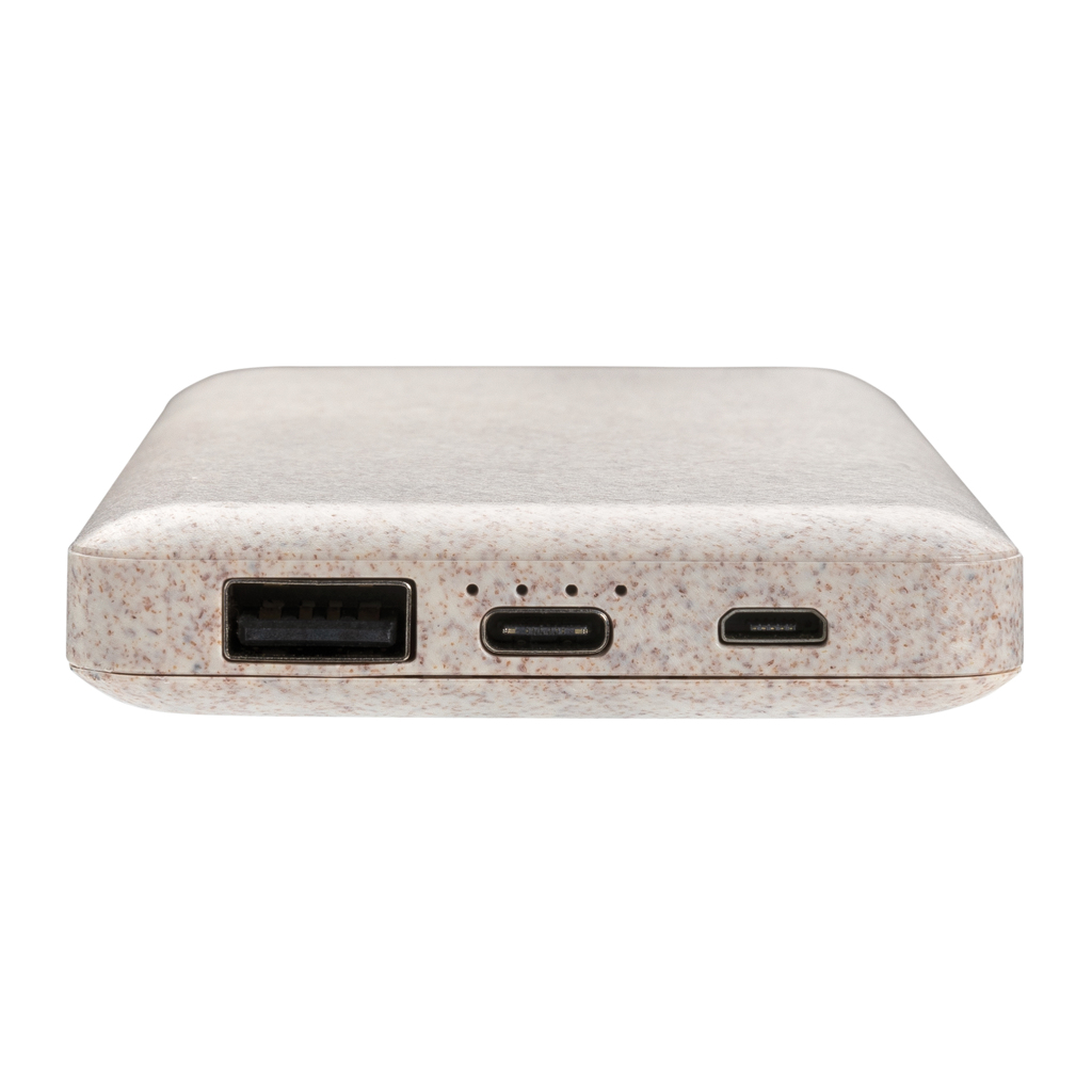 Elektronik, Hardware, PowerBank, USB-C, USB-A, Anschluss, Sprenkel, Portabler Akku, granitoptik, sandfarben, USB-A Port, USB-C Port, Gadget, Power Bank, Speckled beige, Powerbank, USB-A, USB-C, Gehäuse, steinfarbig