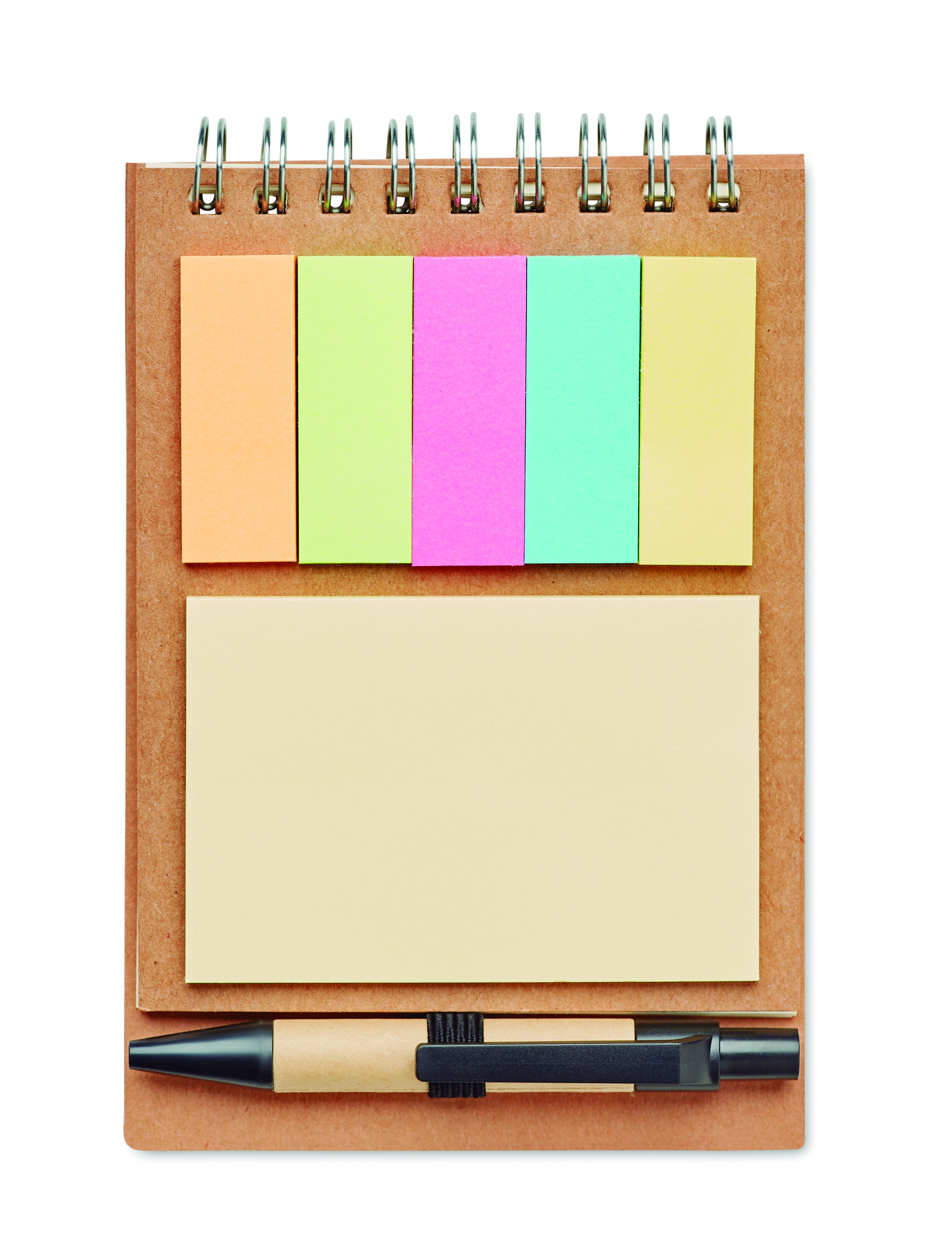 Notizblock, Sticky notes, Spiralblock, Notizblock mit Klebestiften, Kugelschreiber