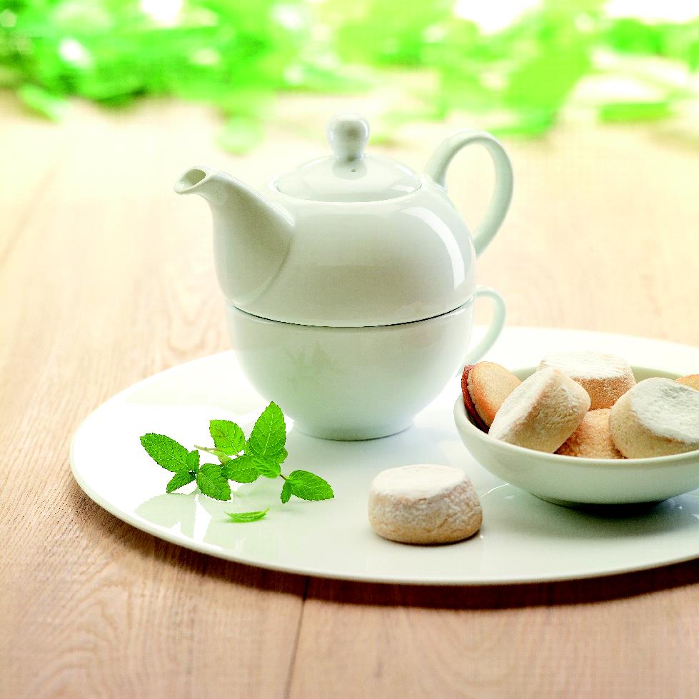 Teekanne, Teekanne-Set, Zuckerwürfel, Minze, Tasse