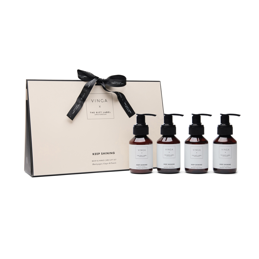Bodylotion, Pflegeset, Duschset, Pumpenspender, Grooming-Set, Körperpflege, Set, Pflegeserie, Duschgel, Flaschen mit Pumpen, Body wash set, Gift set, Pump bottles, Ginger & Pomelo, Keep Shining