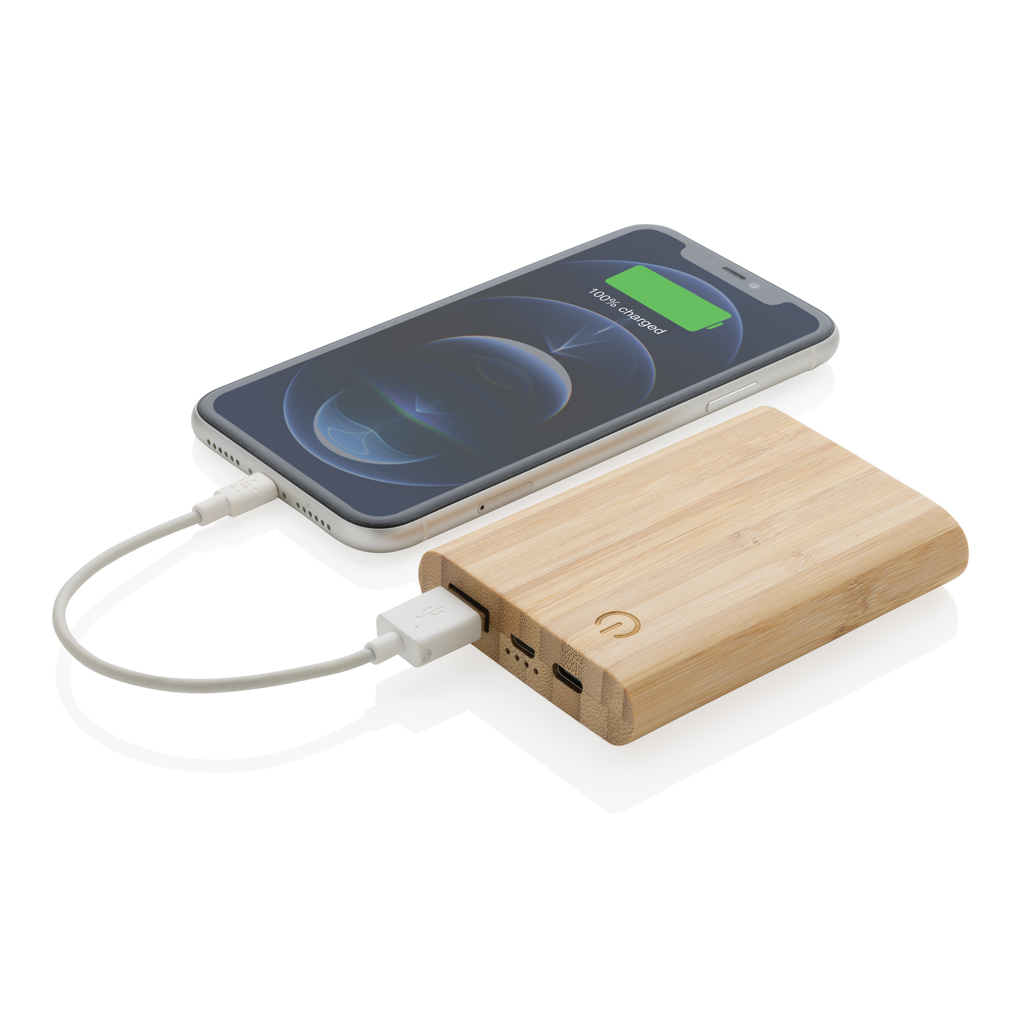 Computerausrüstung, Handy, Überwachen, Bildschirm, Powerbank, Wooden case, USB-C, Phone charger, Wireless charging, Powerbank, Holz, Batterie, USB-C, Telefonladenladung, Powerbank, Bambus, Holzoptik, USB-C, Aufladen