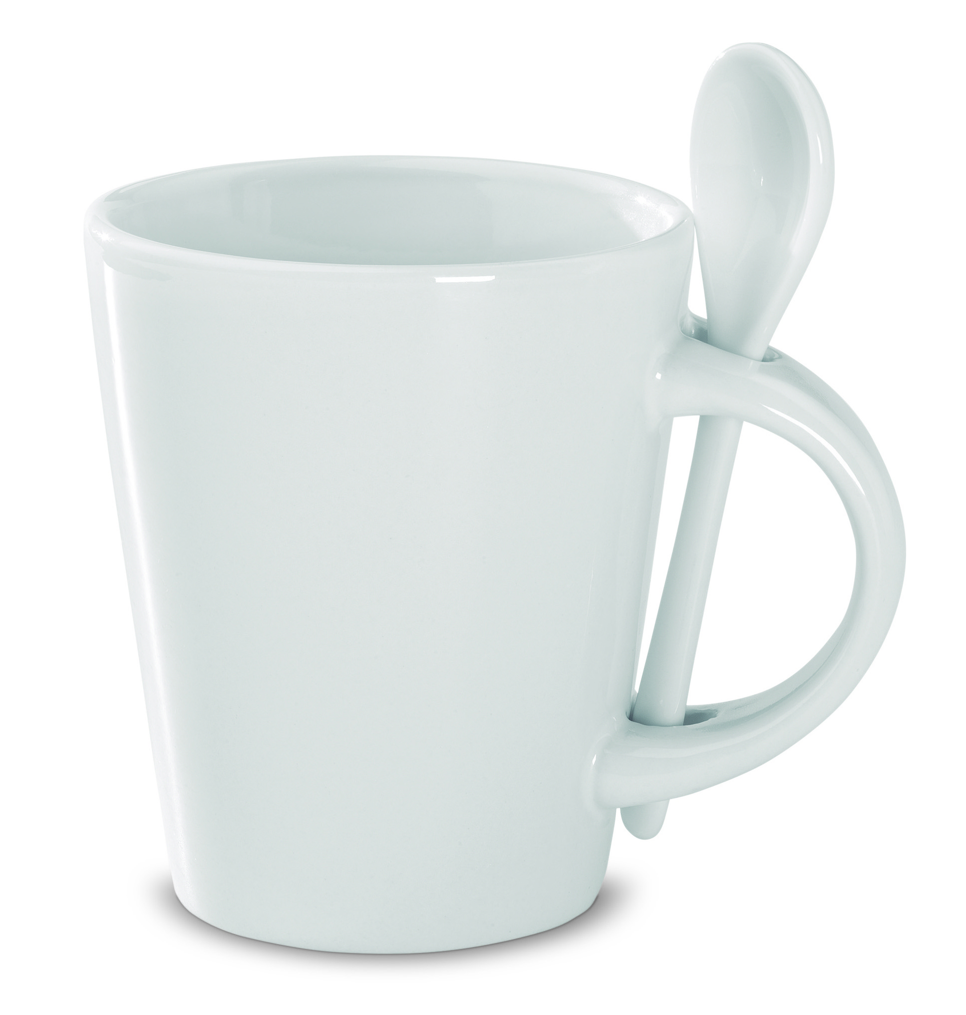 Tasse, Becher, Keramik, Weiß, Löffelhalter