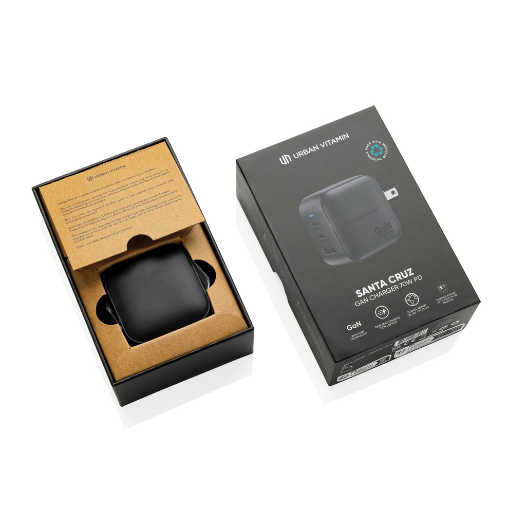 Adapter, Elektronik, Kiste, Telefon, GaN-Ladegerät, USB-C Ladegerät, kompakter Adapter, schwarzes Gehäuse, Santan Cruz?, GaN-Ladegerät, USB-C, Qi-kompatibel, Portables, Stromversorgung, Ladegerät, GaN-Charger, USB-C, Qi-kompatibel, Schwarz