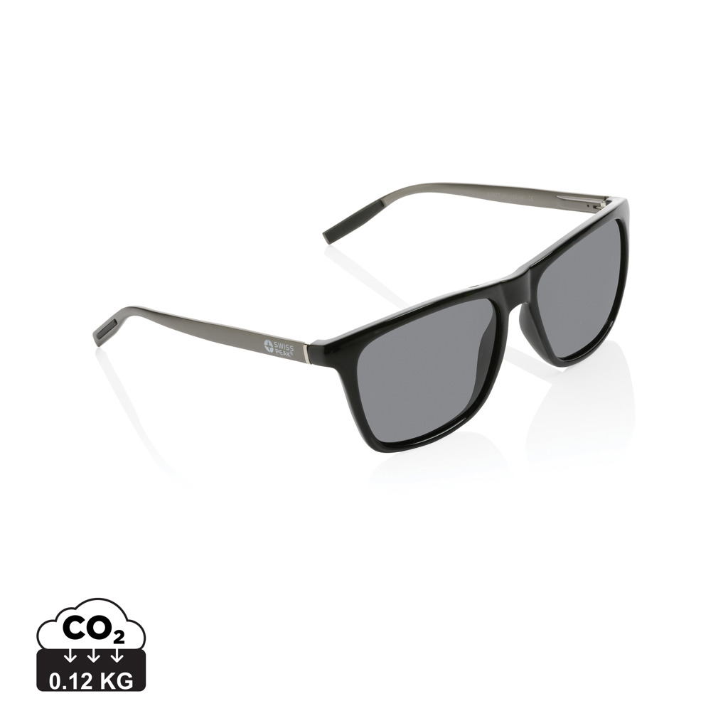 Sunglasses, Schwarzer Rah­men, Rechteckig, Polarisiert, Leicht 0,12kg, Sonnenbrille, schwarzer Rahmen, graue Gläser, rechteckig, leichtgewichtig, Sonnenbrille, Sonnenbrillen, Schwarz, Kunststoffrahmen, graue Gläser