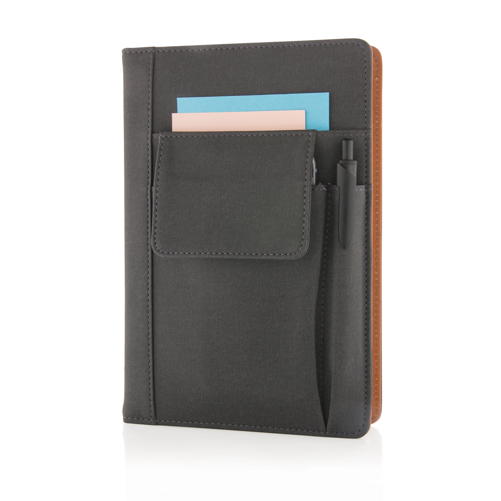 notebook, wallet, pocket, pen holder, black, etui, notizbuchhülle, brieftaschenstil, stifthalter, akzente-hinweis, Notizbuchhülle, Hülle, Geldbörse, Stifthalter, Visitenkartenfach