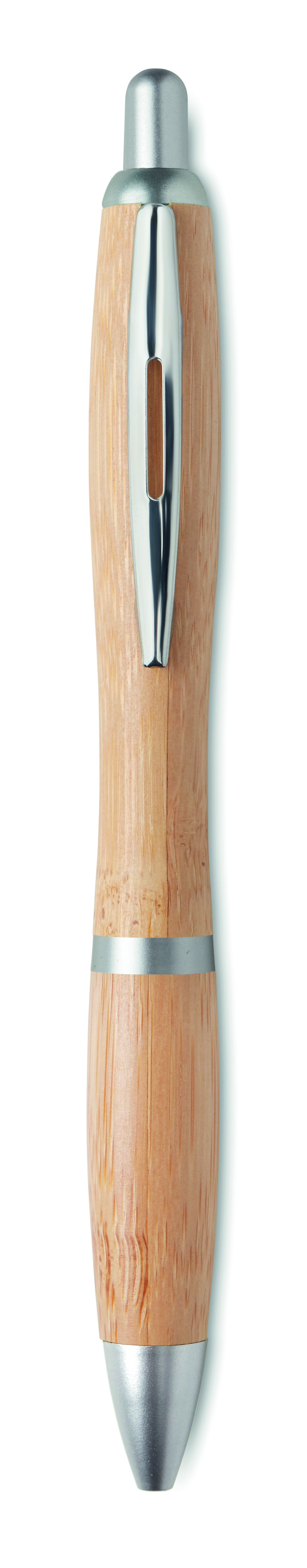Kugelschreiber, Holz, Stift, Metallakzente, Clip, Kappe