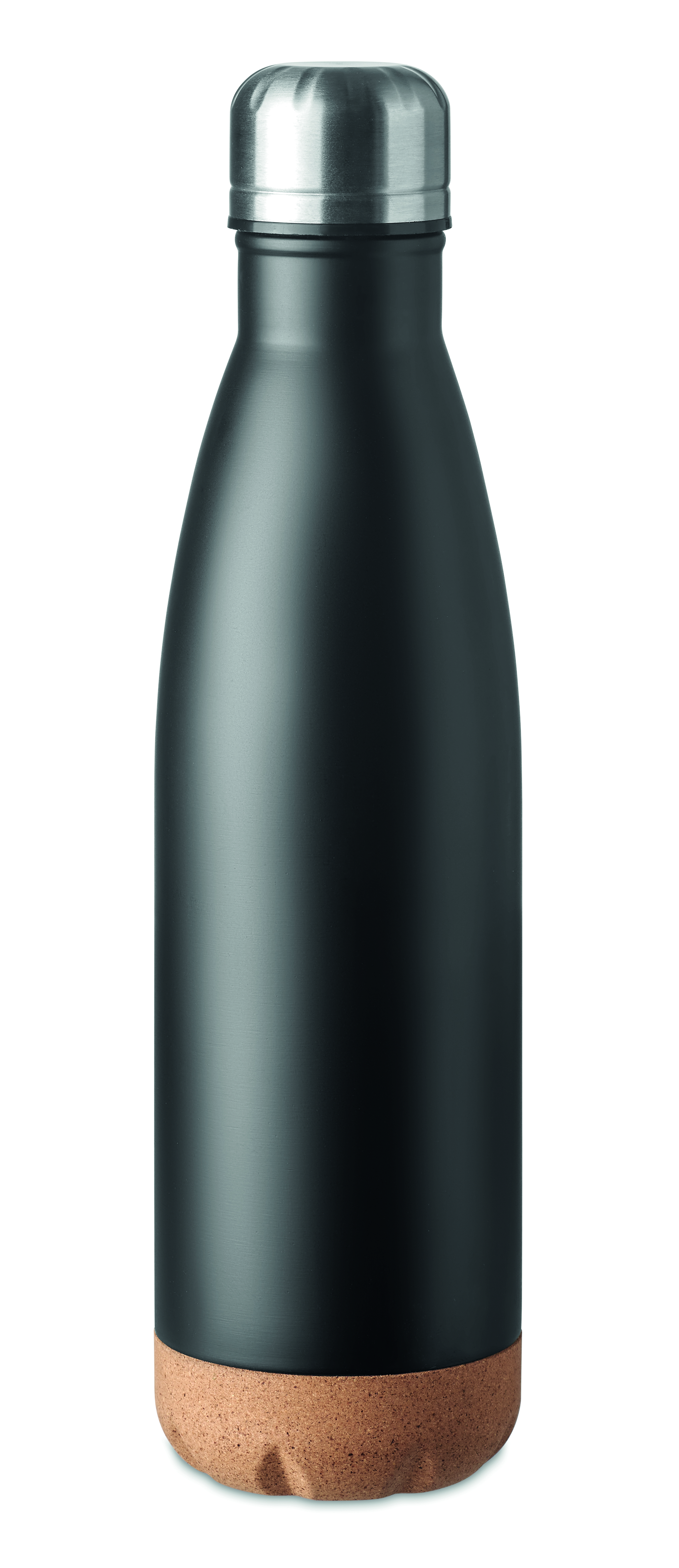 Trinkflasche, Stahl, Edelstahl, Korkboden, Schwarz, Flasche, Wasserflasche, Stahl, Edelstahl, Korkboden