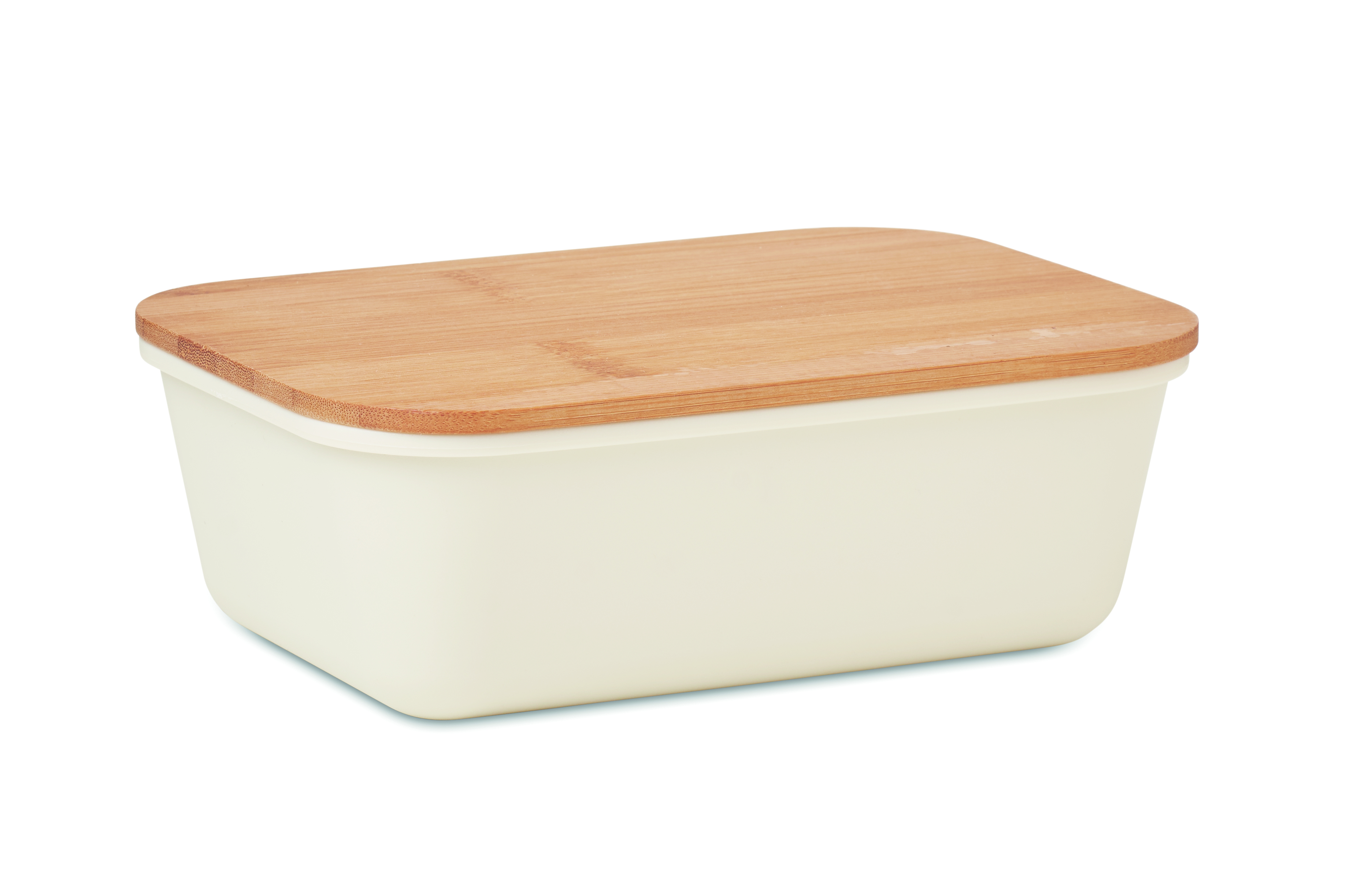 Aufbewahrungsschale, Bamboo-Deckel, Kunststoffbehälter, Milchig-creme, Küchenschale
