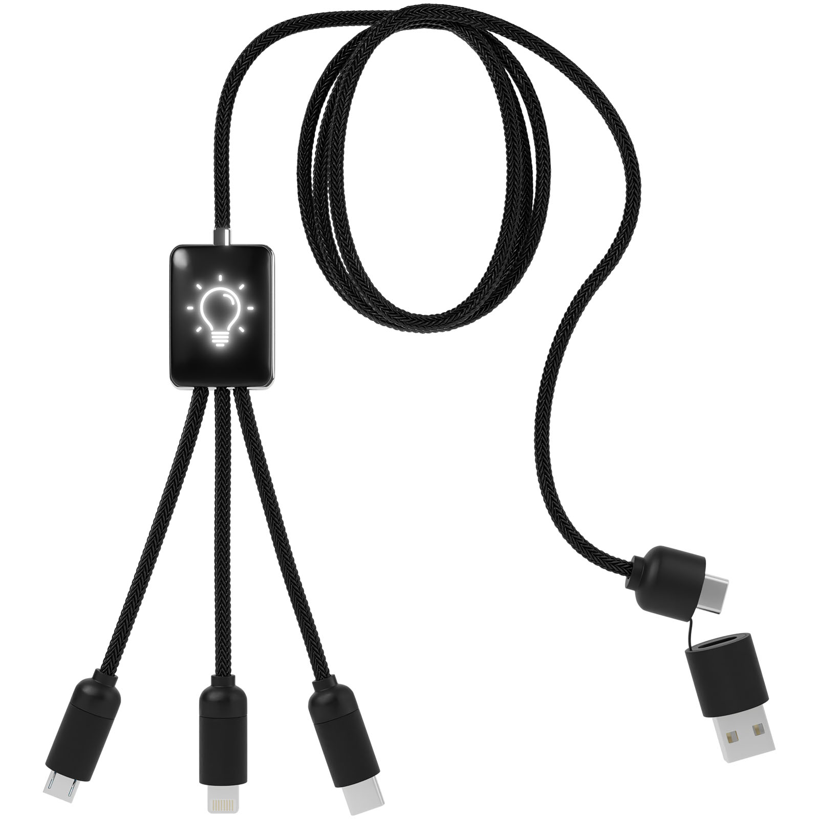 usb-cable, ladekabel, multi-port, smartwatch-ladegerät, schwarz