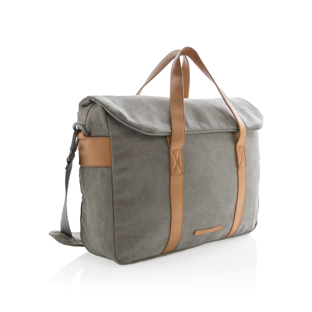 Messenger-Tasche,  grauer Stoff,  Lederakzente,  Griffriemen,  verstellbarer Gurt, Umhängetasche, Messenger Bag, Grau, Kunstleder-Details, Tragegriffen, tasche, handtasche, grau, canvas, lederaccent, Tasche, Bag, Messenger bag, Grau, Lederdetails