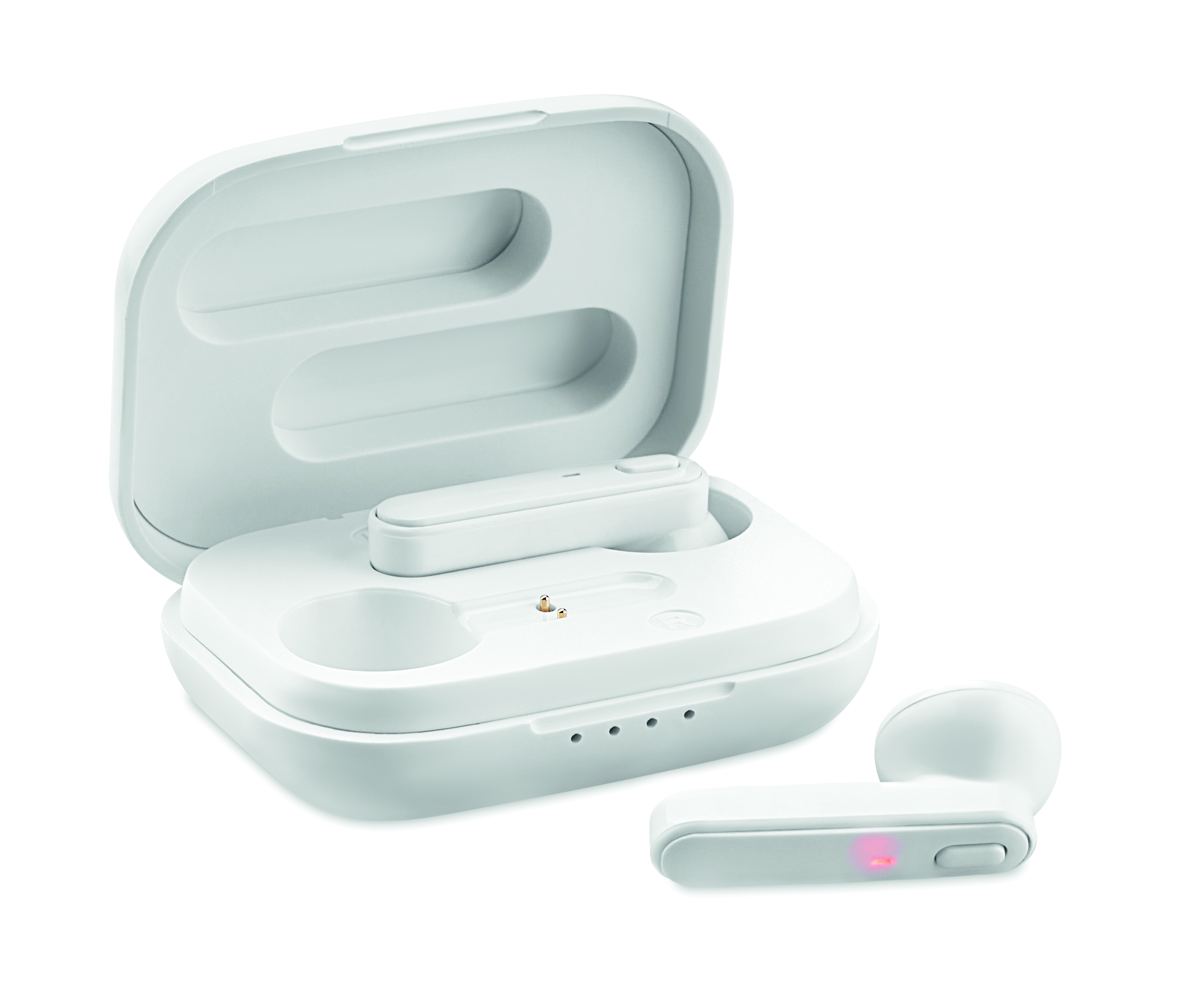 Kopfhörer, In-Ear, Ladecase, Bluetooth, Silber-weiß