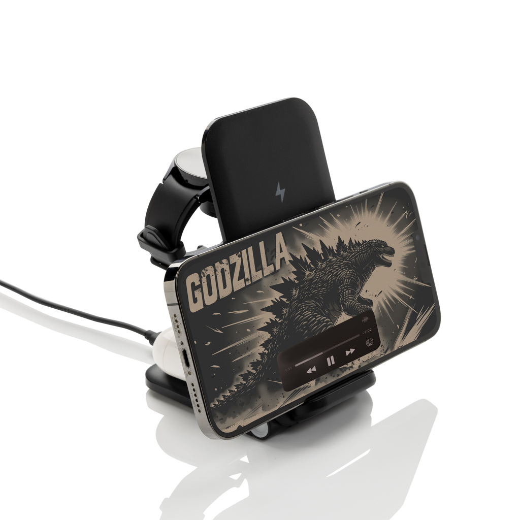Elektronik, handyhalterung, autohalterung, godzilla, ueberkopf, ladegeraet, telefonhalter, auto-halter, godzilla-design, kabelloses-ladegerät, verstellbarer-ständer, autoer Charger, phone stand, phone holder, Godzilla graphic, cool mount