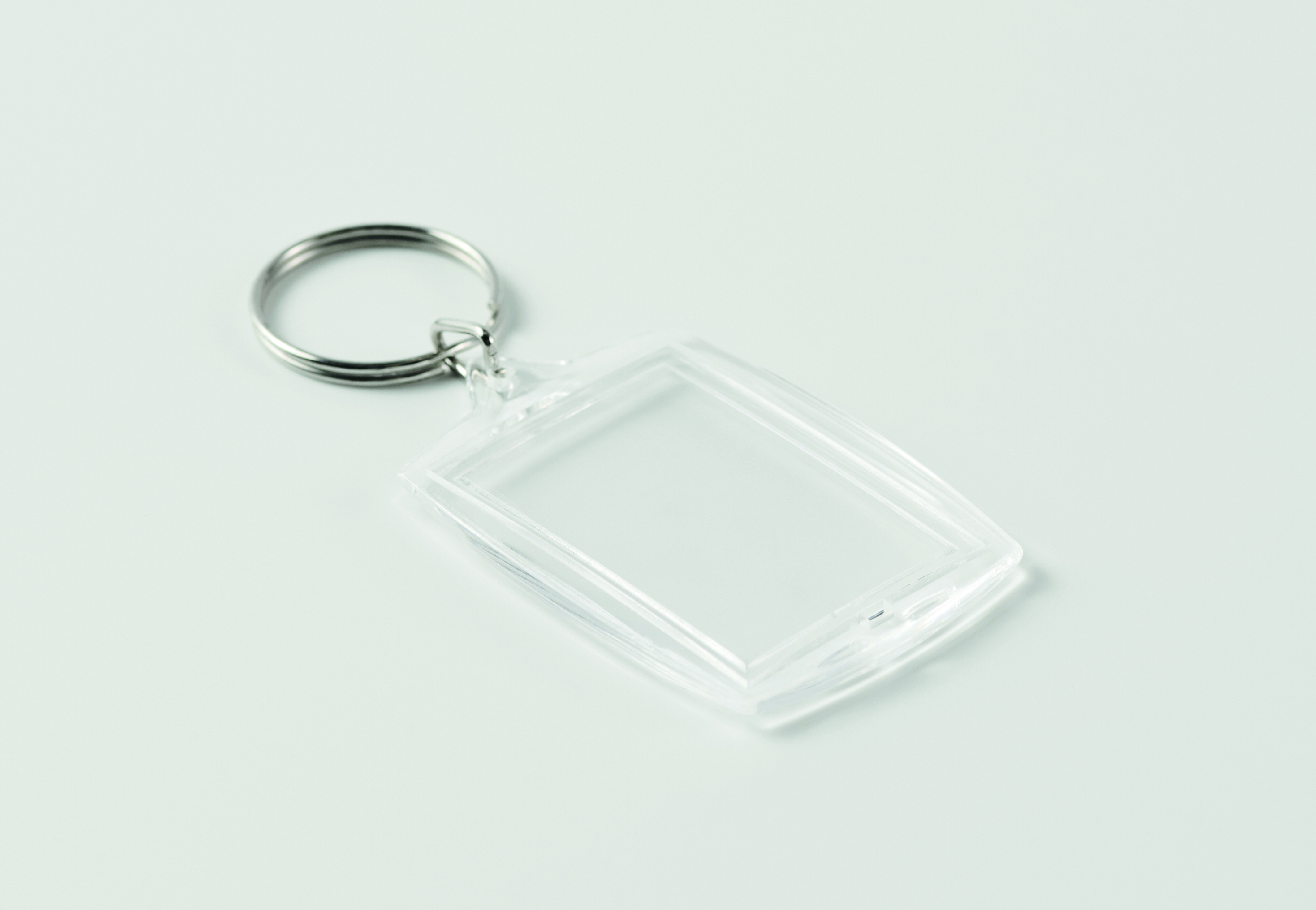 Schlüsselanhänger, Transparenter Anhänger, Kartenhalter, Plastik, Klemmring