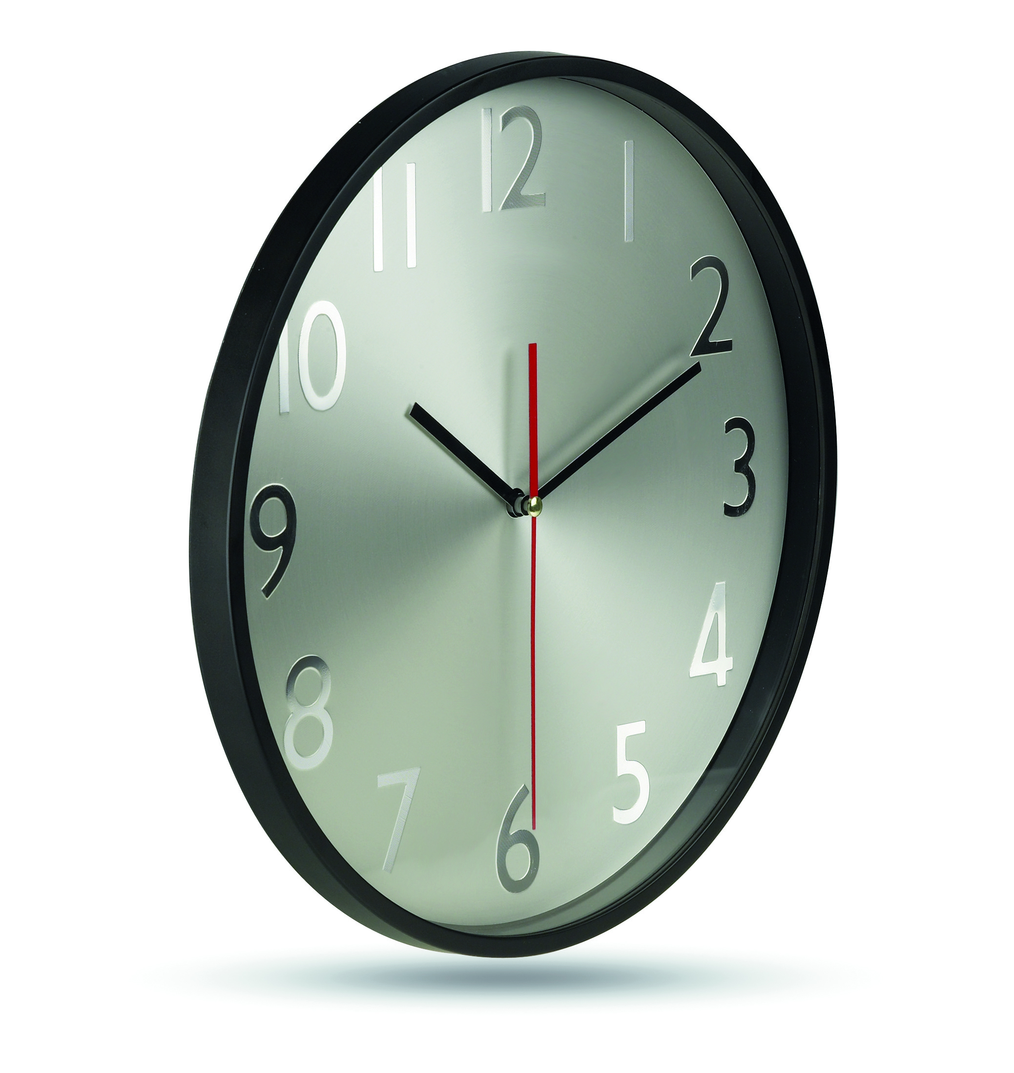 wanduhr, schwarze uhr, runde uhr, analoge uhr, glasfront
