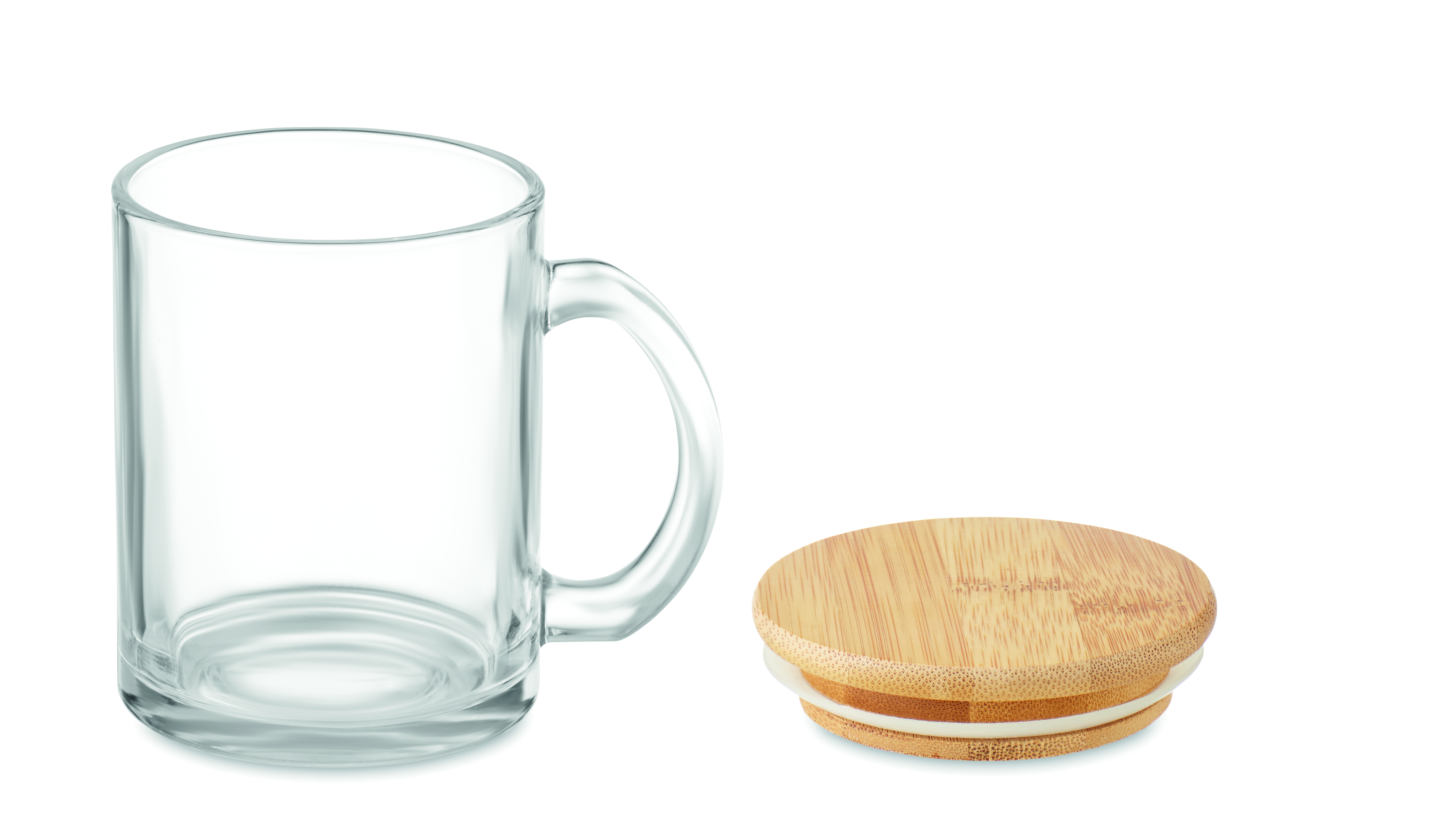 glasbecher, tasse, glas, mug, deckel aus bambus, Glasbecher, Transparent, Griff, Untersetzer, Holzdeckel, Glas, Tasse, Becher, Kaffeezubehör, Deckel aus Holz, glasbecher, klar glas, Tassen-Deckel-Set, Holzdeckel, Joghurtbecher