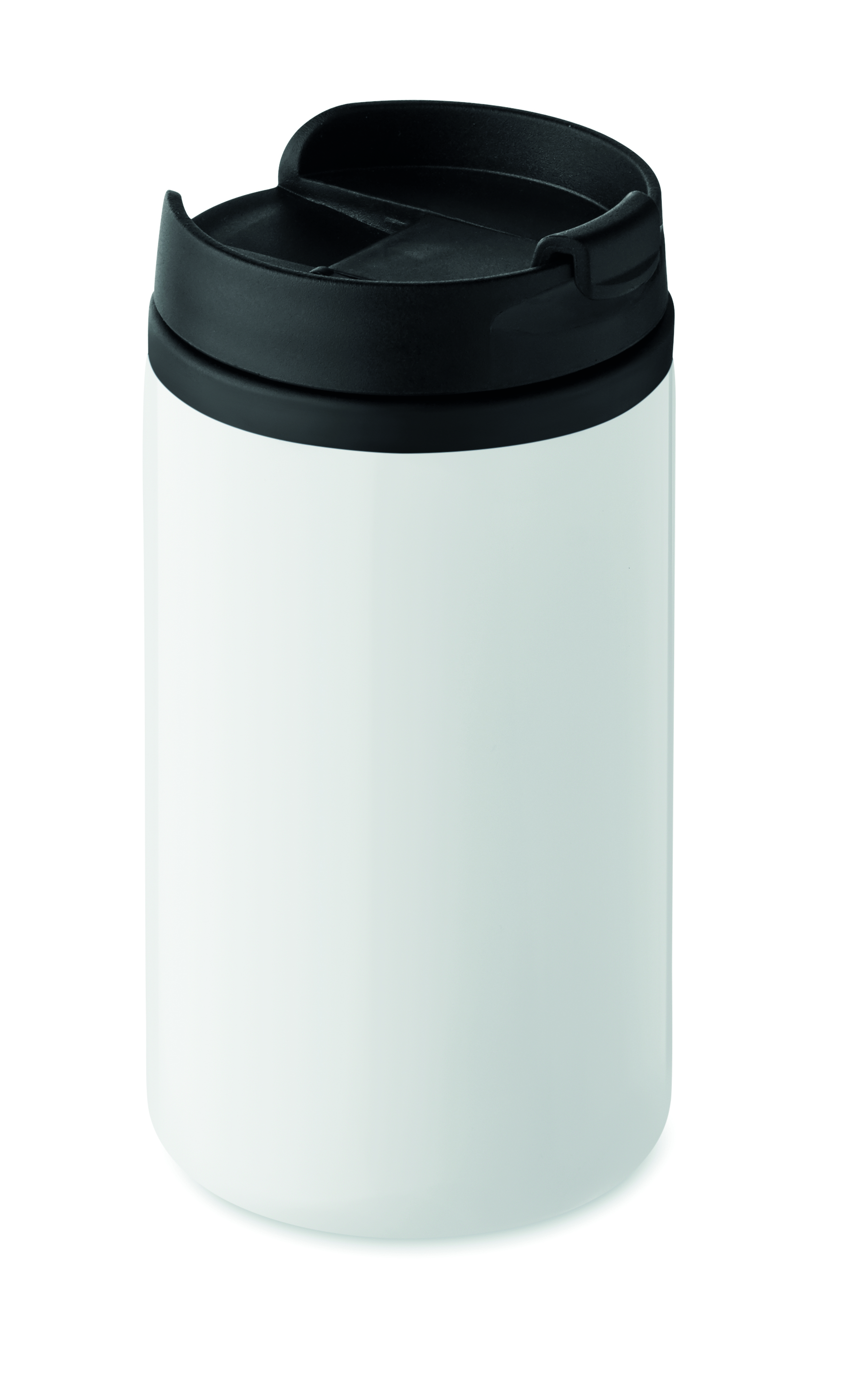 To-Go Becher, Trinkbecher, Kaffeebecher, Weiß, Schwarzdeckel