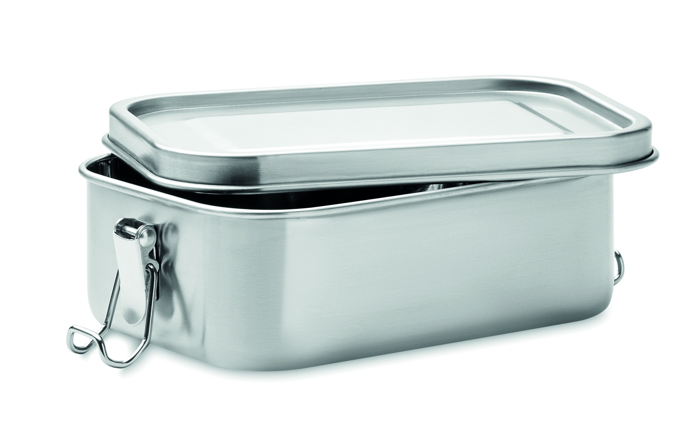Edelstahl-Lunchbox, Metallbehälter, Rechteckige Dose, Verschlussklammer, Deckelbox
