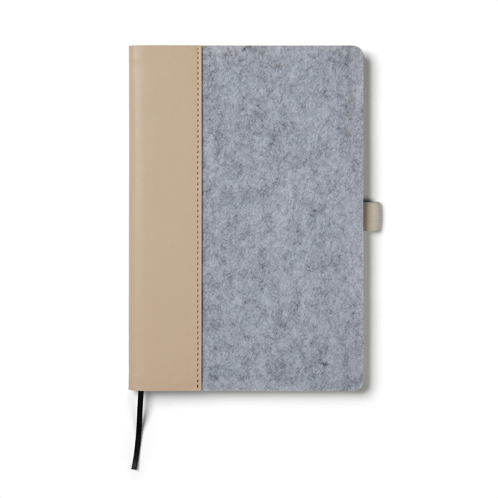 Notizbuch, Lederoptik, Graugrau, Grau, Klemmsteg, Notizbuch, Kunstleder, Beige, Graues Muster, Gummiband, Notizbuch, Notizheft, Cover two-tone, Grau, Lederoptik