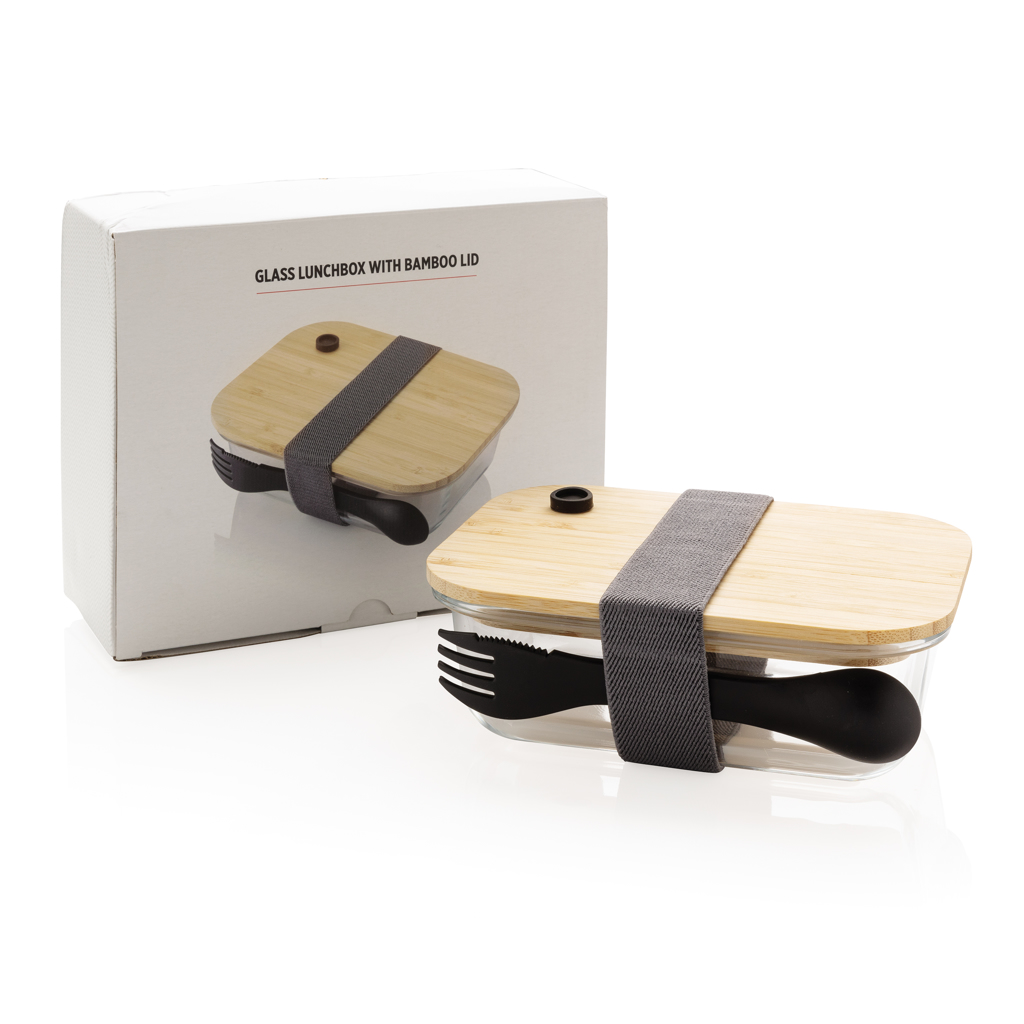 Besteck, Kiste, Lunchbox, Glas, Bambusdeckel, Gurtschnalle, Besteckset, Lunchbox, Glas, Bambus, Deckel, Band, Glas-Lunchbox, Bambusdeckel, Kunststoffbehälter, Griffschale, Schraubband