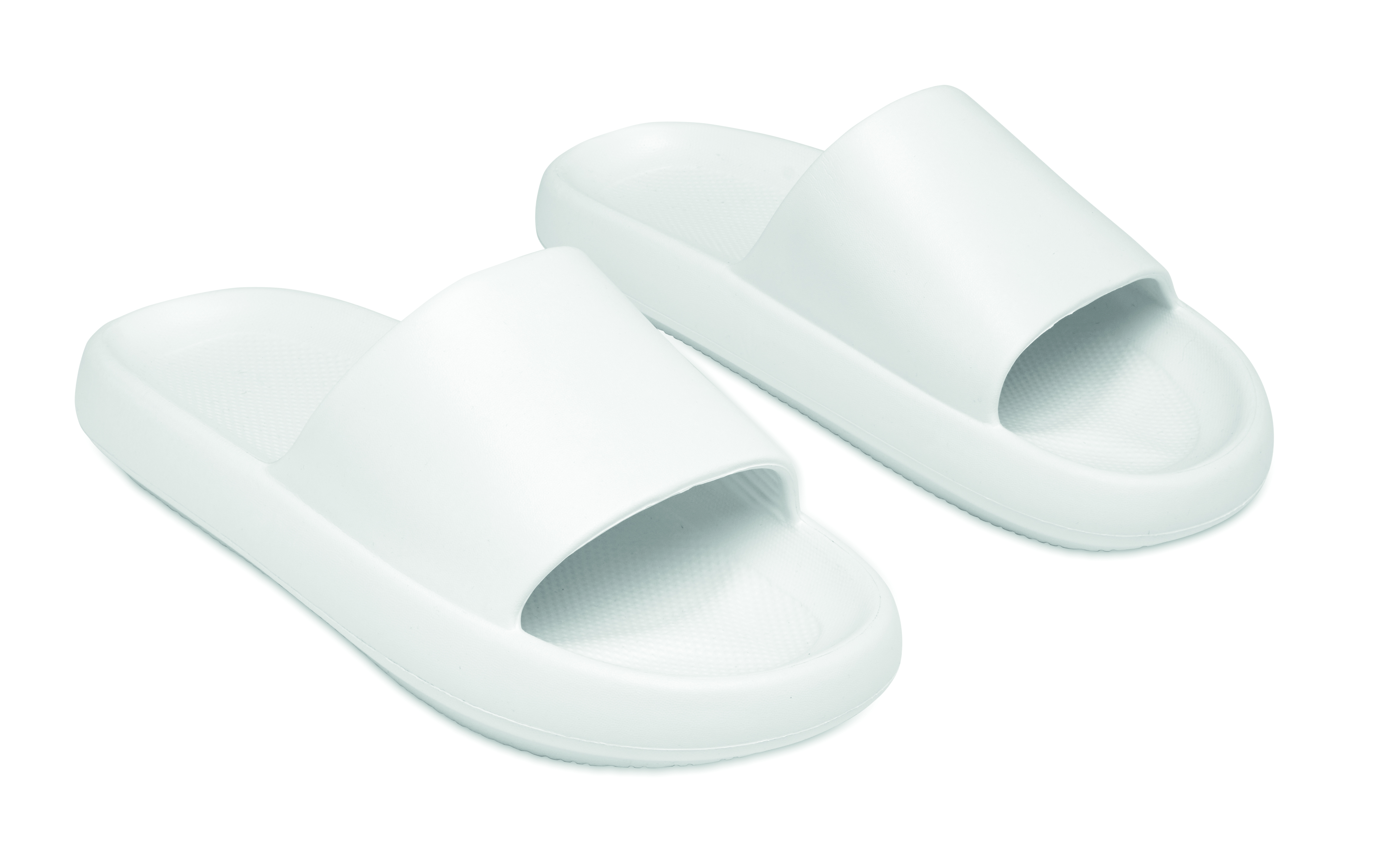Schlupfsandalen, Slides, Weiß, Sohlengummi, Unisex