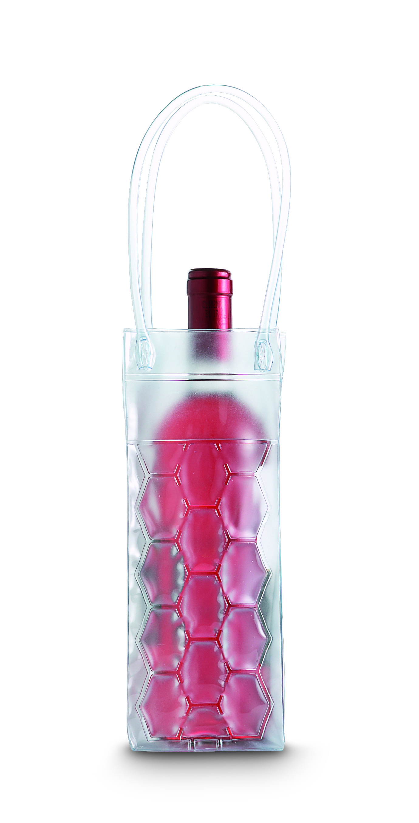 weinflasche, weingeschenk, glaskorb, pink, rosé