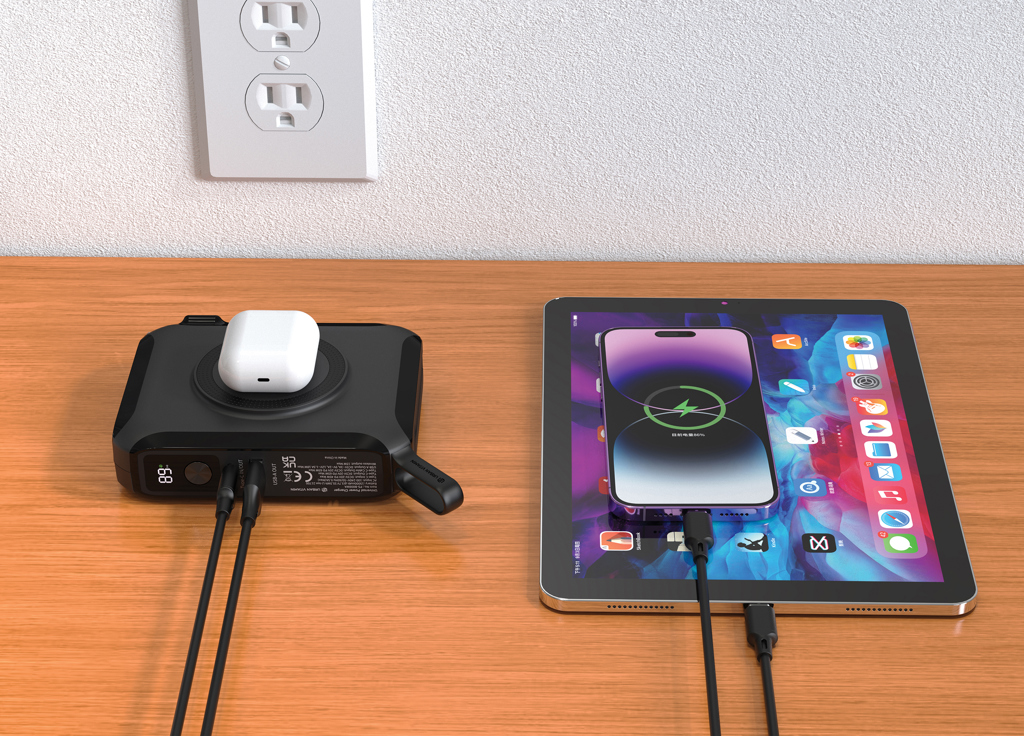 Elektronik, Tablet-Computer, Adapter, Handy, Telefon, Ladestation, Ladegerät, Schwarz, Tablet, AirPods-Pro, Ladegerät, Ladegerätestation, AirPods, Ohrhörer, Tablet-Ladeanschluss, Ladegerät, USB-C, Doppelanschluss, AirPods Ladecase, Tabletaufladung