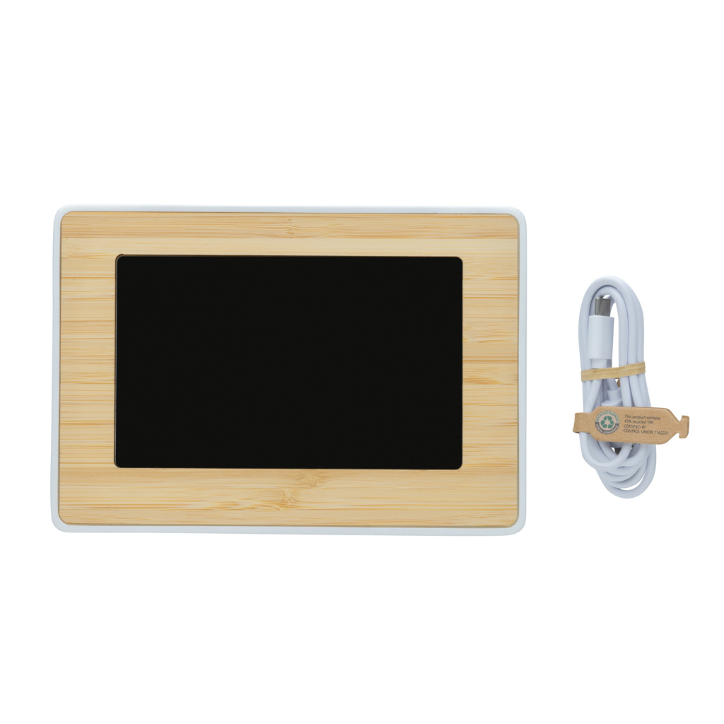 sehbarer Bildschirm, Holzrahmen, Touchscreen?, Portabel, Stromkabel, tablet, canvas, wood, bamboo, charging cable, Holzrahmen, Digitaler Bilderrahmen, Schwarzbildschirm, Netzanschluss, Kabel
