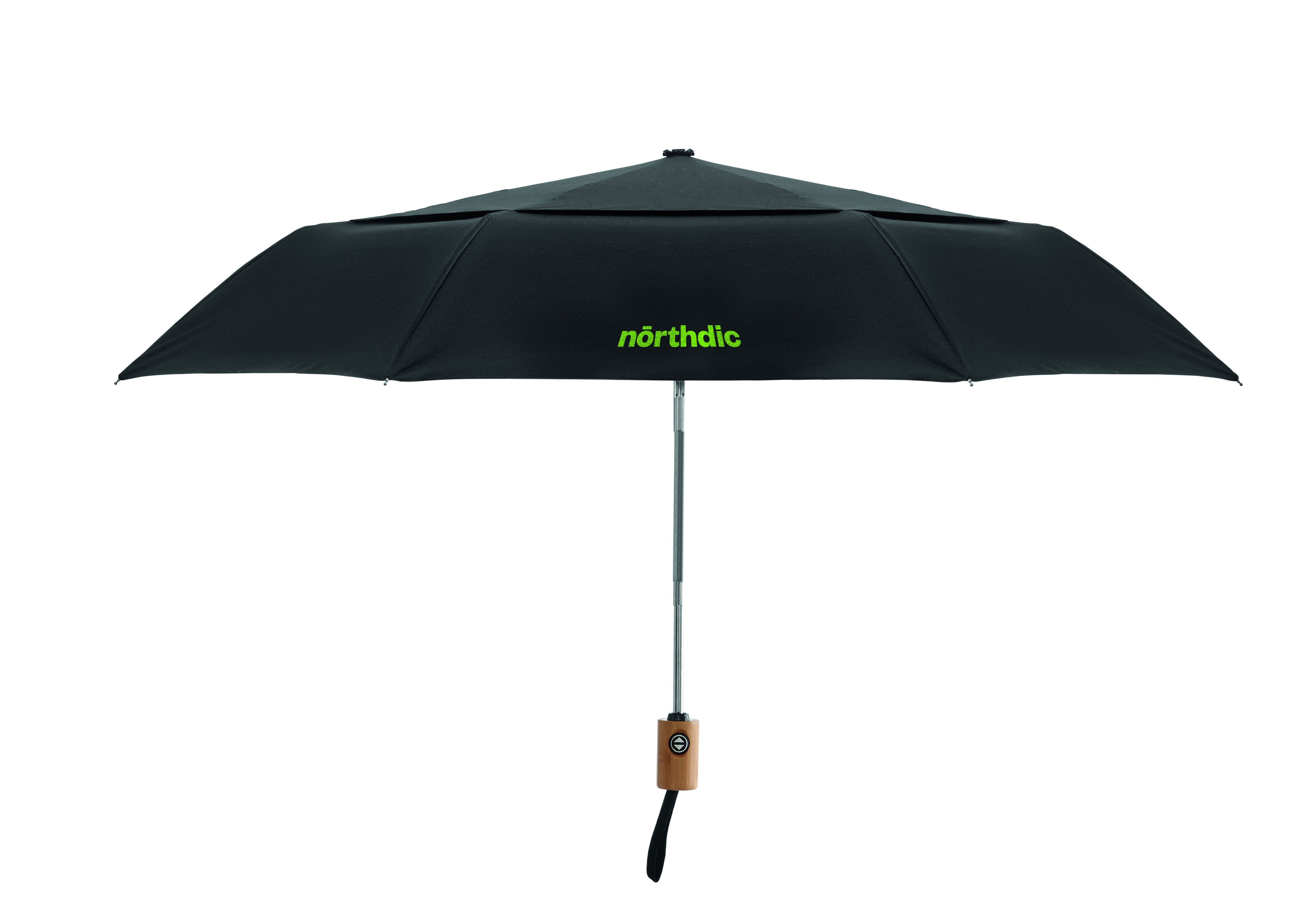 Regenschirm, Sonnenschirm, Schirm mit Holzgriff, Schirmstiel, dunkelgrün, Regenschirm, Schirm, Nordic, Aluminiumstange, Holzgriff, Sonnenschirm, Schirm, Nordic, Holzgriff, schwarzgrün, Schirm, Strandschirm, Patio-Schirm, Reise-Schirm, Nordtic-brand-Logo