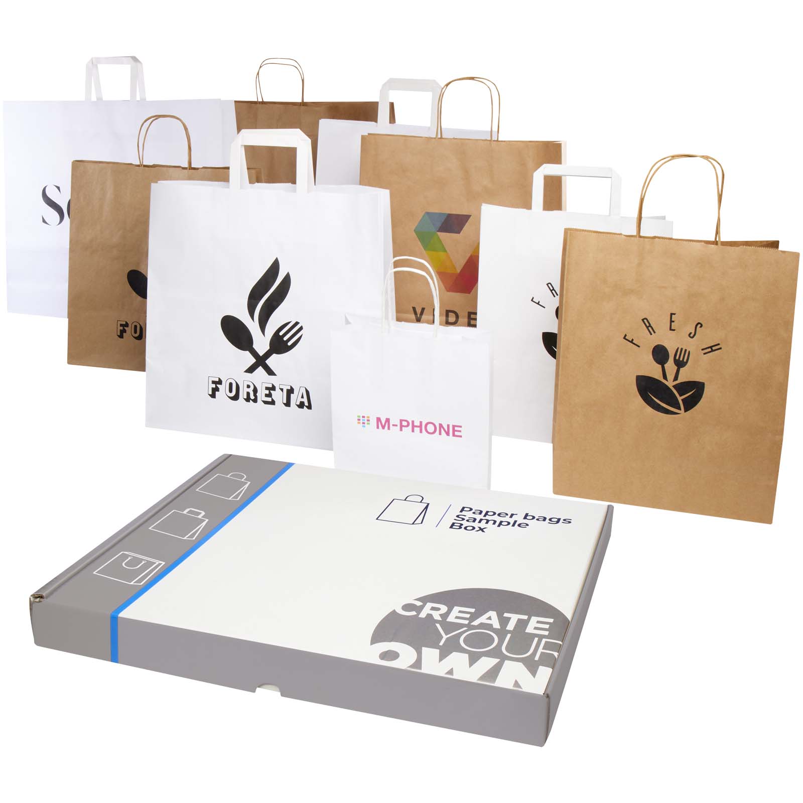 shopping bags, paper bags, gift bags, eco bags, box packaging