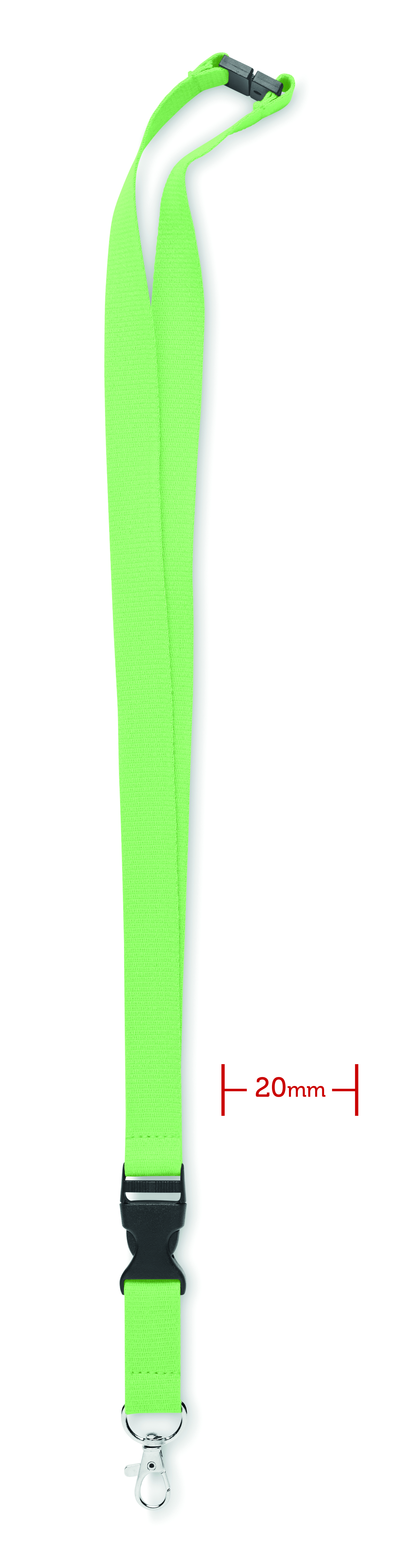 halsband, lanyard, neongrün, clipverschluss, metallhaken