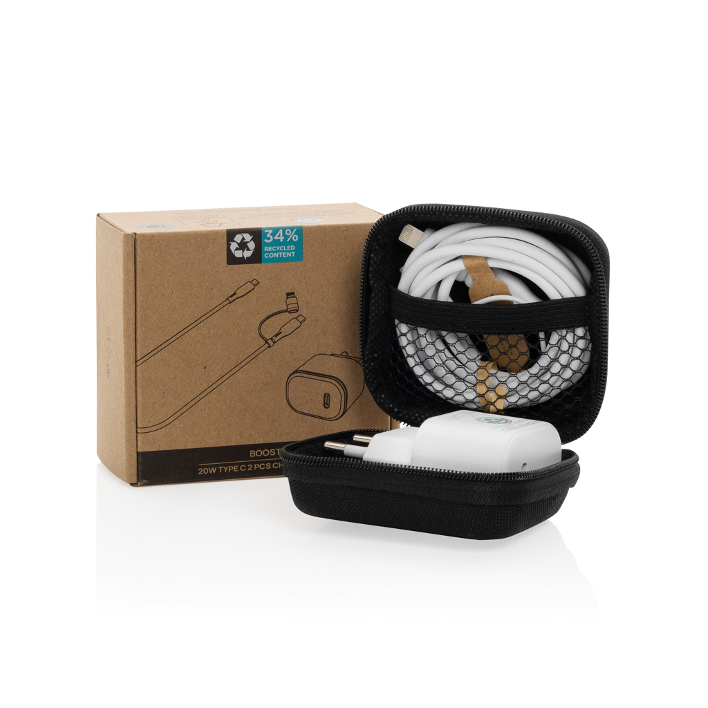 Kiste, USB-C, Ladegerät, Kabel, Reiseetui, 20W, Ladegerät, Reiseladegerät, USB-C Kabel, Netzadapter, Kabeltasche, Ladegerät, Kabel, Netzgerät, Reiseetui, USB-C