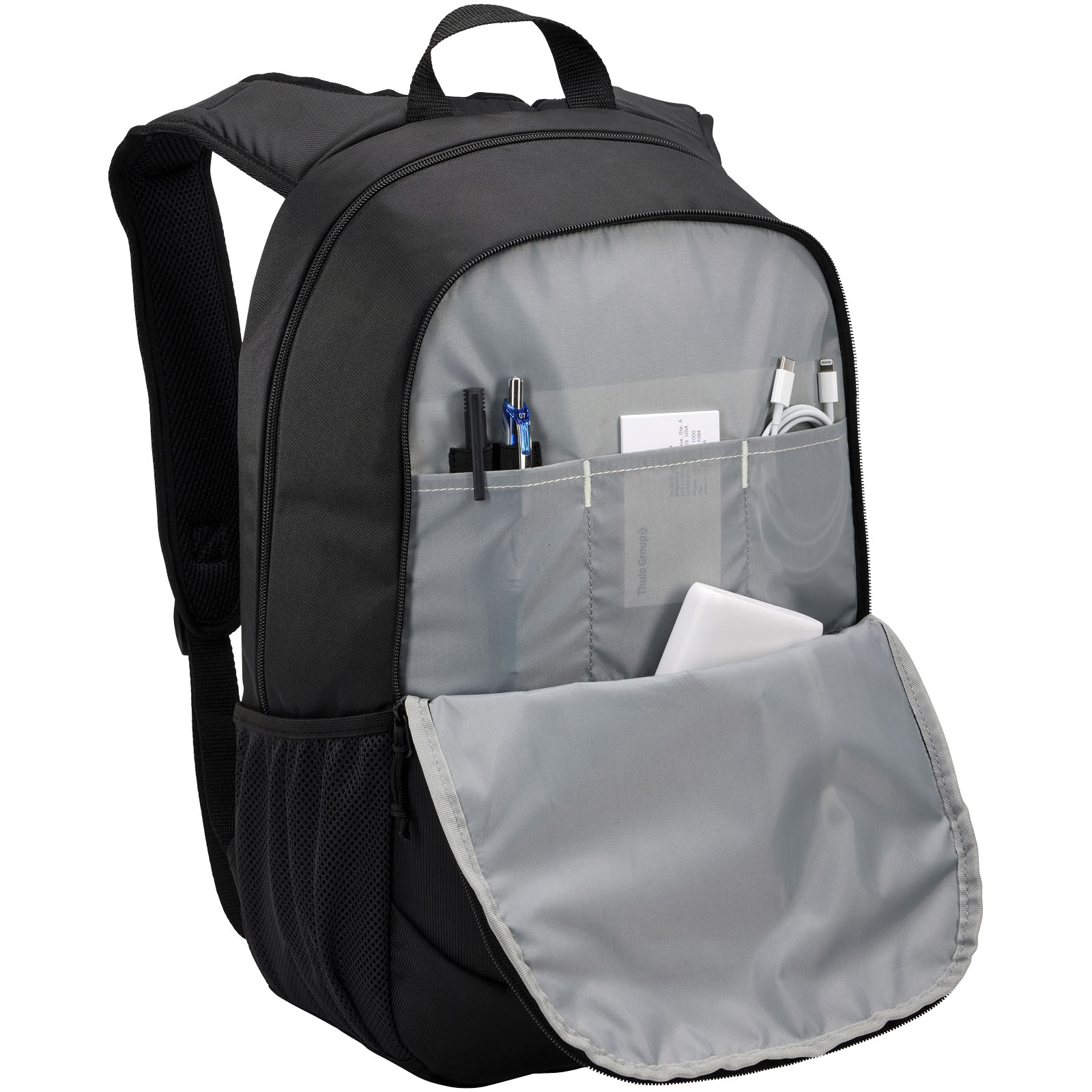 Rucksack, Laptop-Rucksack, Fronttasche, Schwarz, Grau