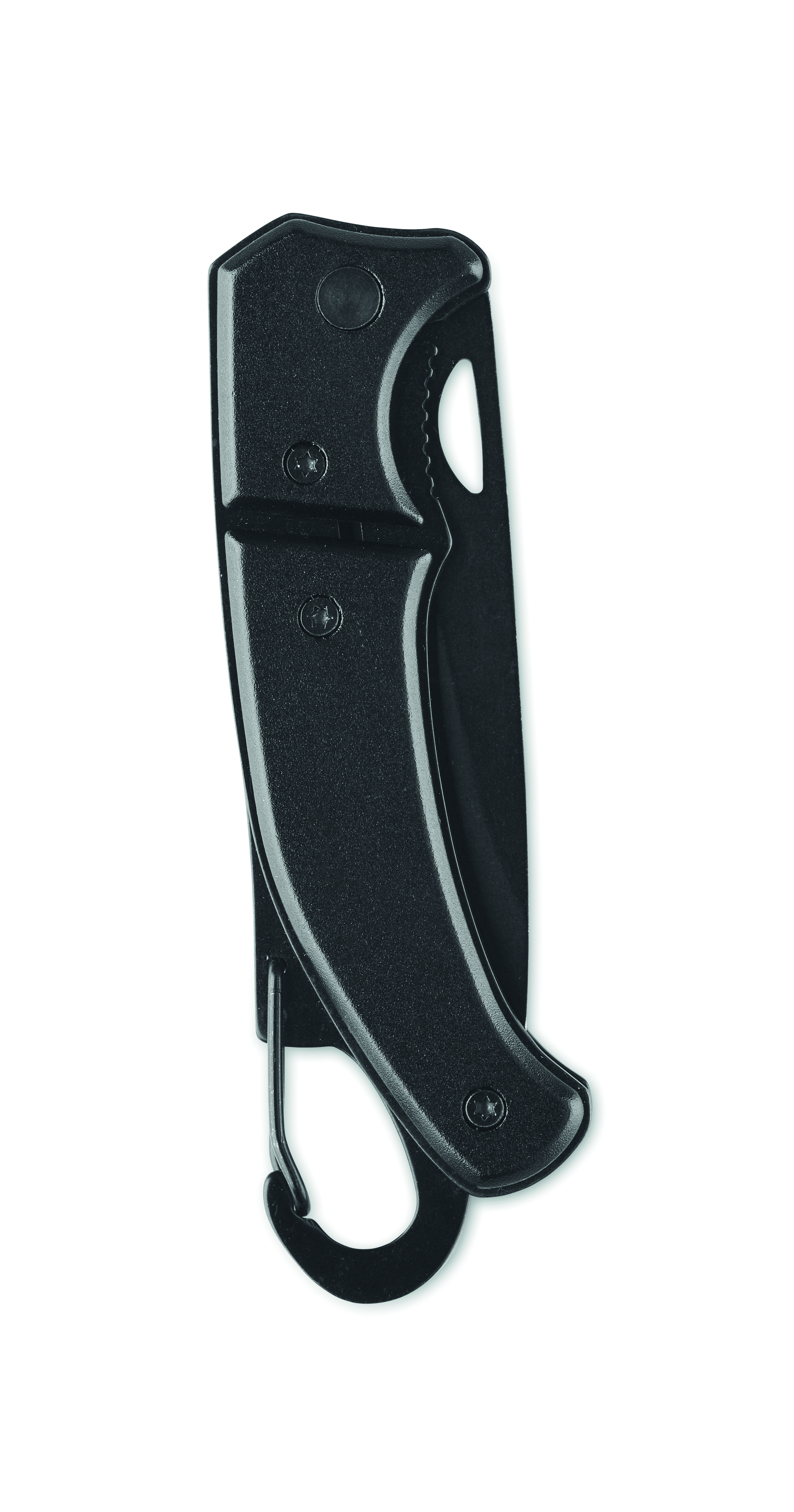 Klingensäge, Karabiner, Schwarz, Kunststoff, Werkzeug, Nothalter, Klingelverschluss, Schloss, Haken, Gurtclip, Fallenschloss, Klingensperre, Pendelhaken, Schwarze Kunststoff, Gurtclip