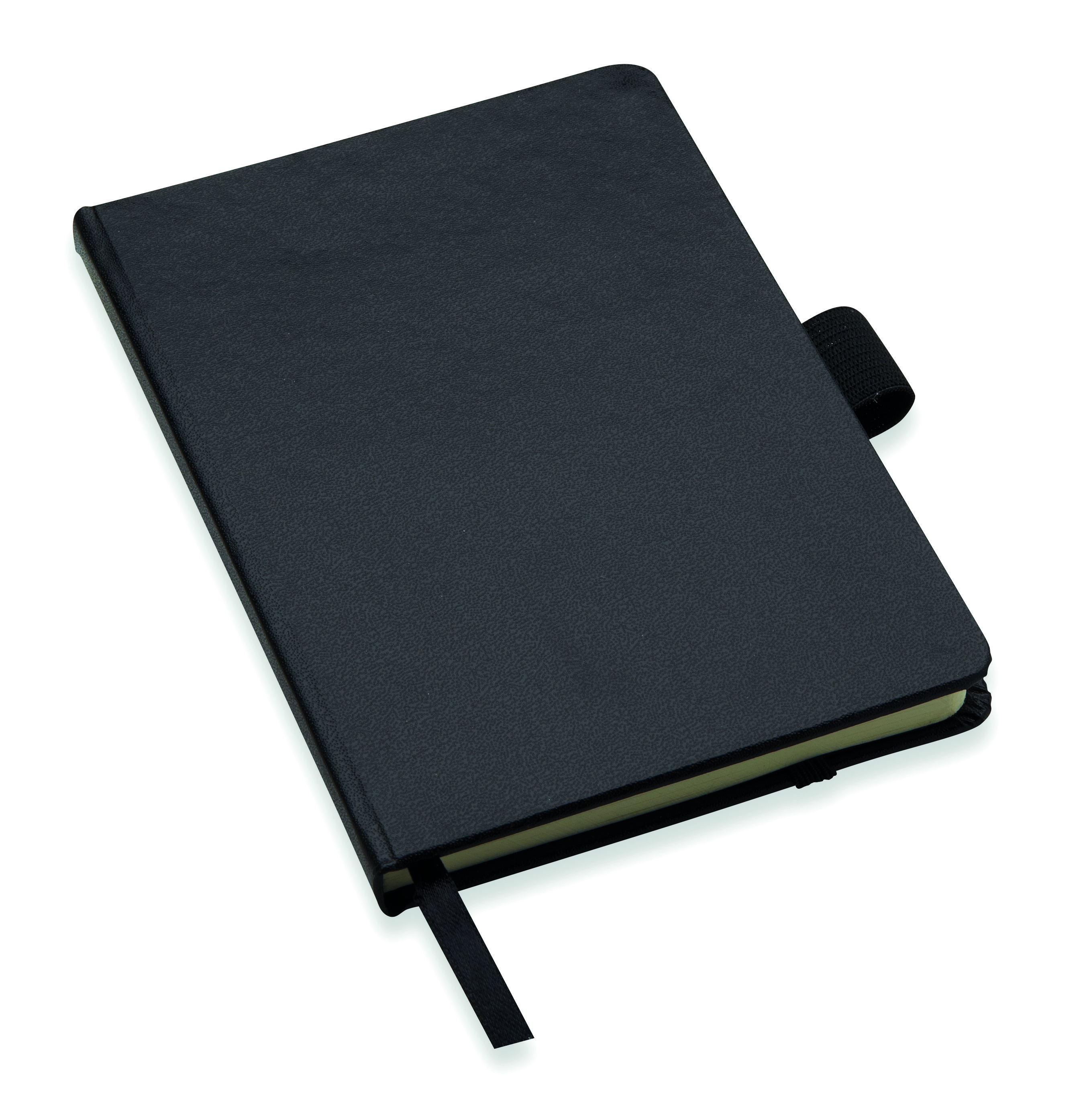 Notizbuch, Tagebuch, Hardcover, Schwarz, Gummiband