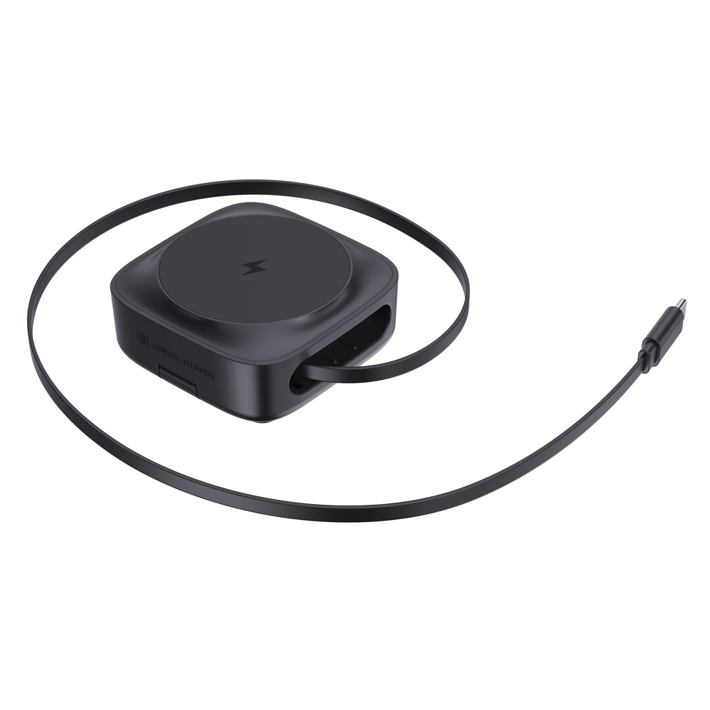 Elektrisches Gerät, Mikrophon, Adapter, Elektronik, Ladegerät, Kabel, USB-C, Kompakt, Rundladestation, Laufband, Schmales Ladegerät, USB-C Kabel, Kabelclip, Begrenztes kabelloses Ladegerät, Smartwatch, Ladestation, magnetisches Ladegerät, schwarz, klein