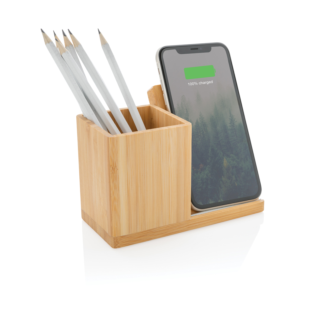 Elektronik, Telefon, Handy, Besteck, Bleistifthalter, Holz, Schreibtischzubehör, Smartphone-Ladehalter, Pencil holder with phone stand, Stiftbehälter, Holz-Deko, Bleistifte, Smartphone-Halter, Langes Lade-Symbol auf dem Telefon