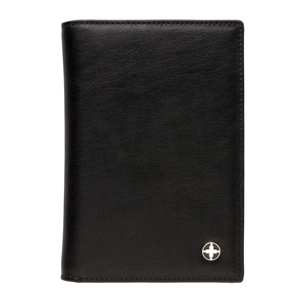 Plwallet, Ledergeldbörse, schwarz, Glanzknopf, Minimalistisches Design, Geldbörse, Wallet, Leder, Schwarz, Portemonnaie, Brieftasche, Leder, Schwarz, Geldbörse, Minimalistisch