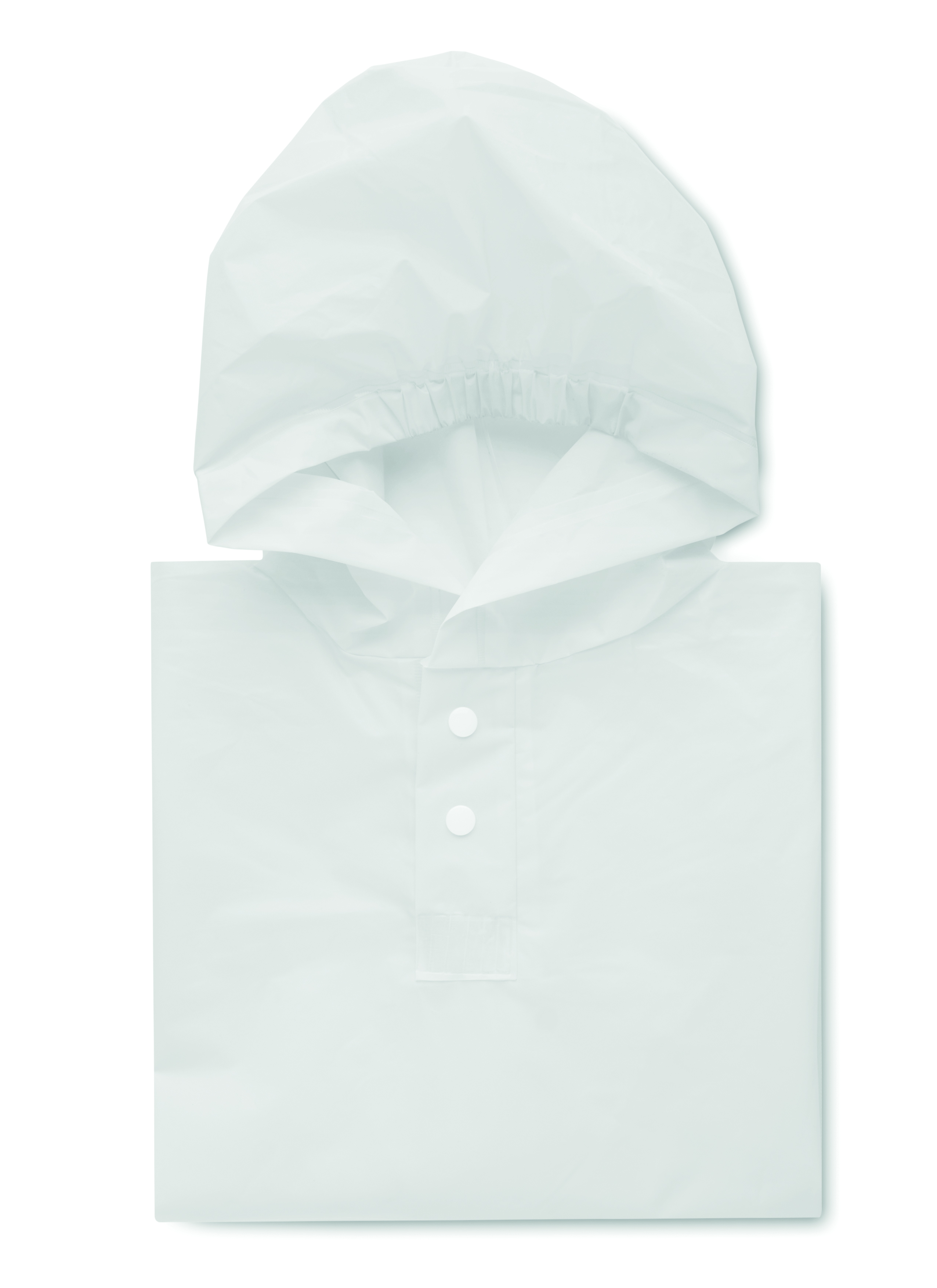 Hooded poncho, Rain poncho, White/very light blue, Front snap buttons, Hooded rainwear, Hoodie, Hoodie mit Kapuze, Longsleeve, Weißes Unifarben, Knopfleiste, Hoodie, Hooded jacket, Parka, Hood, Front placket, hoodie, hooded, light, pocketless, poncho